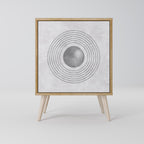 SOLID CIRCLES Aparador de 1 Puerta en Efecto Roble