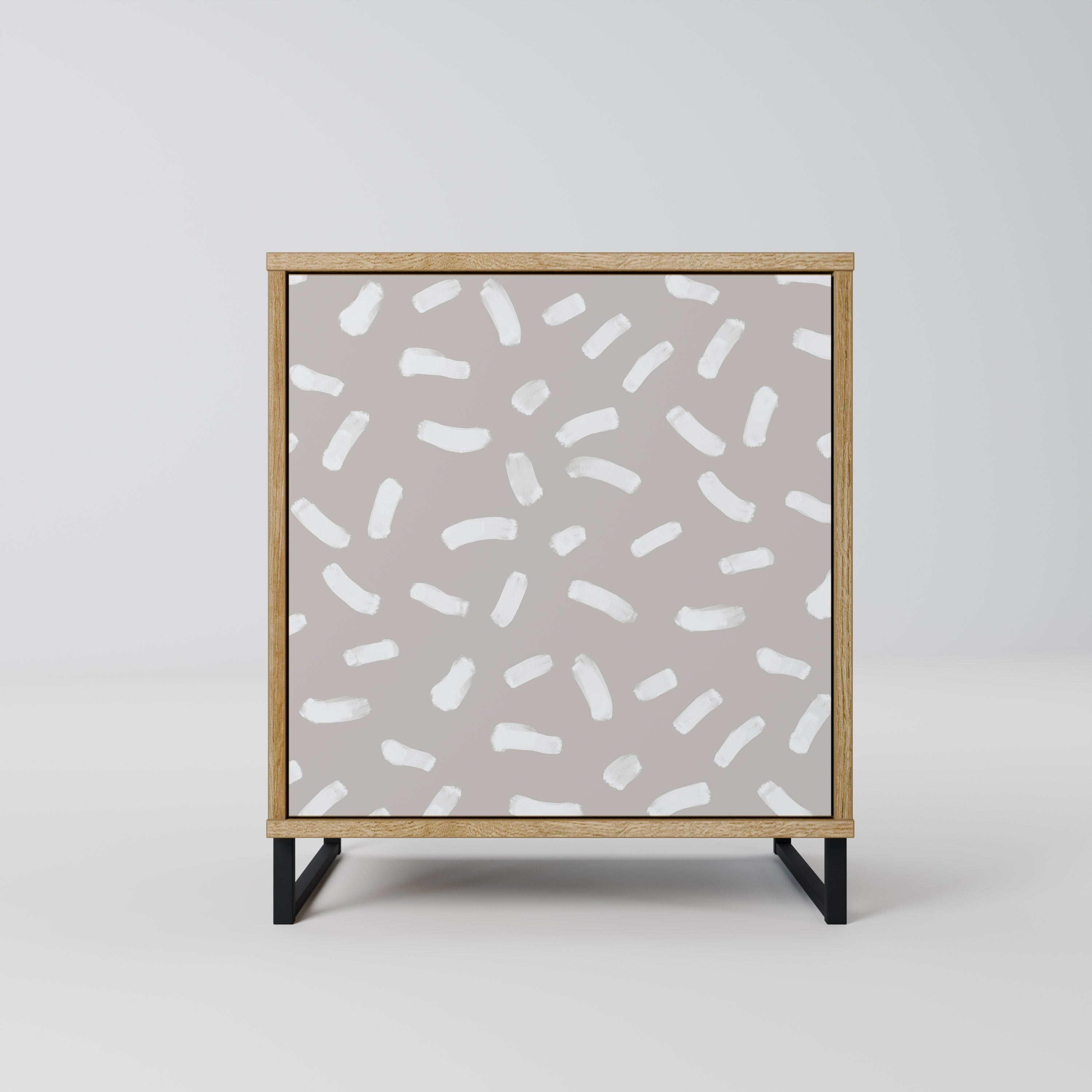 Aparador PASSING SECONDS de 1 puerta con acabado efecto roble