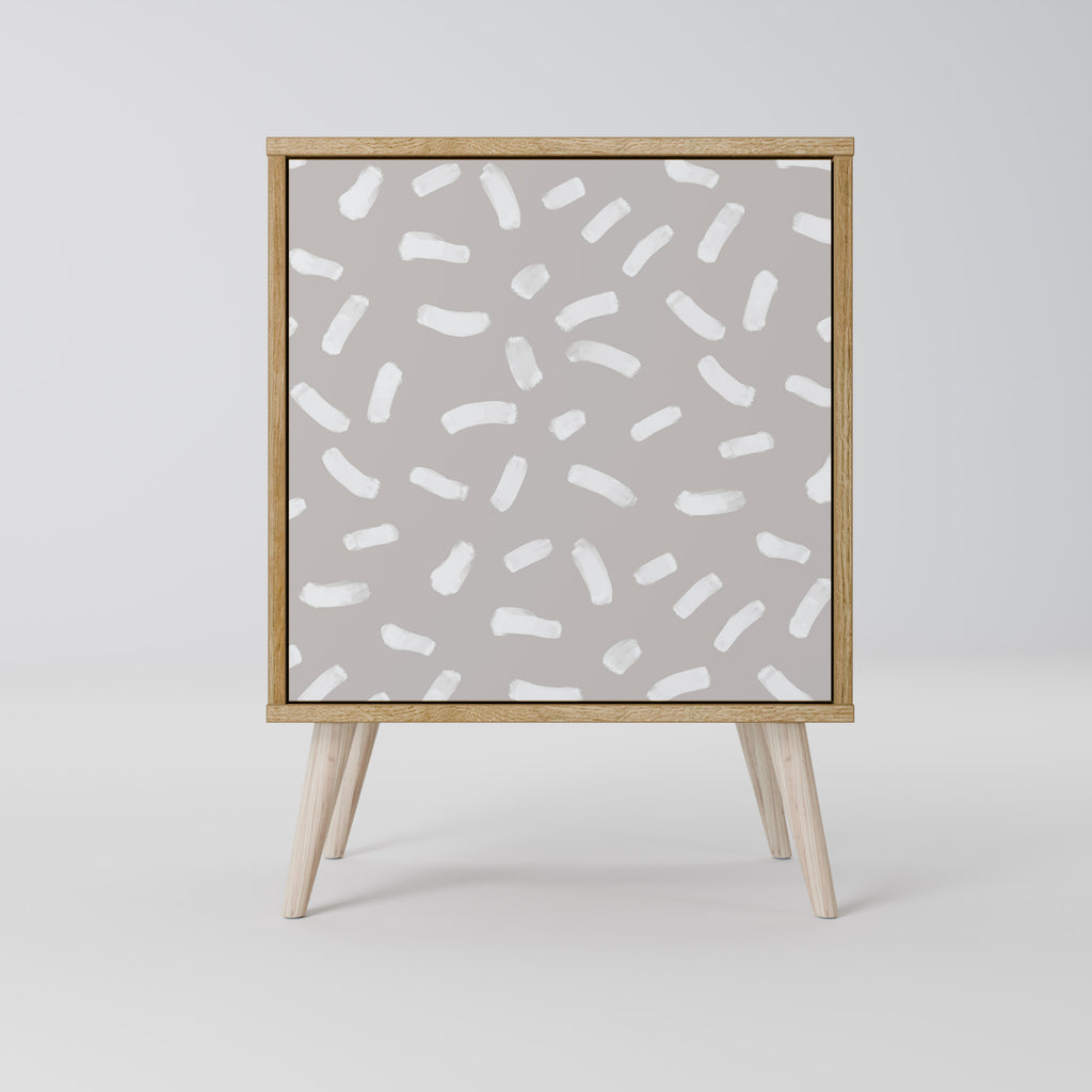 Aparador PASSING SECONDS de 1 puerta con acabado efecto roble