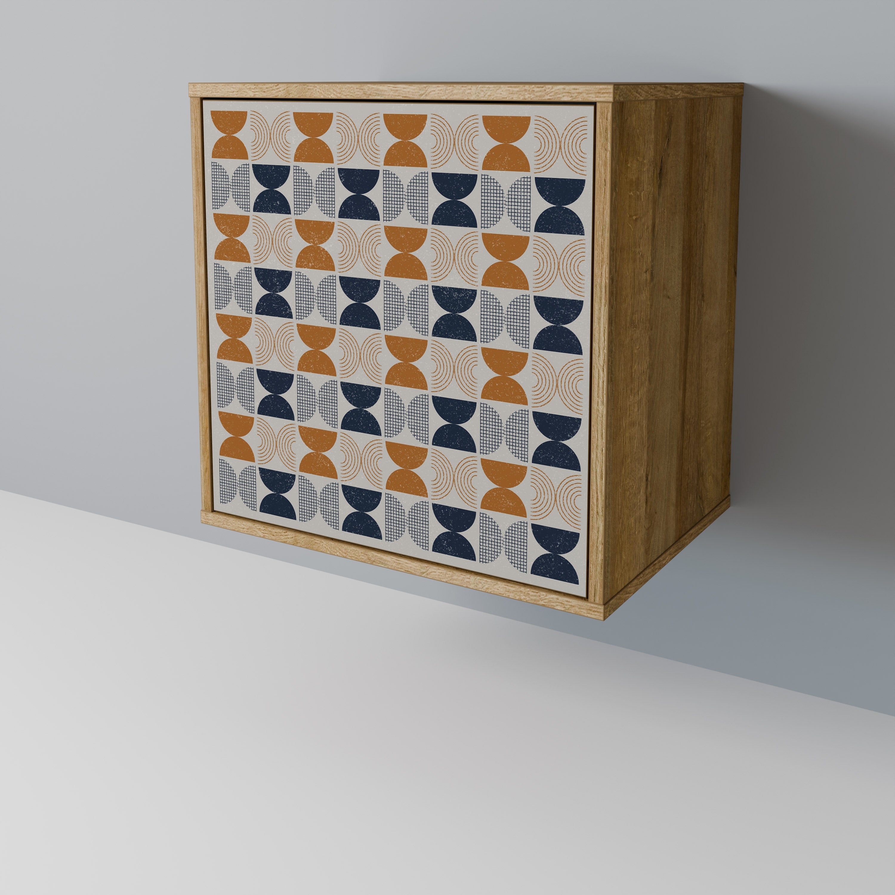 Aparador de 1 puerta de la gama Reflection en efecto roble