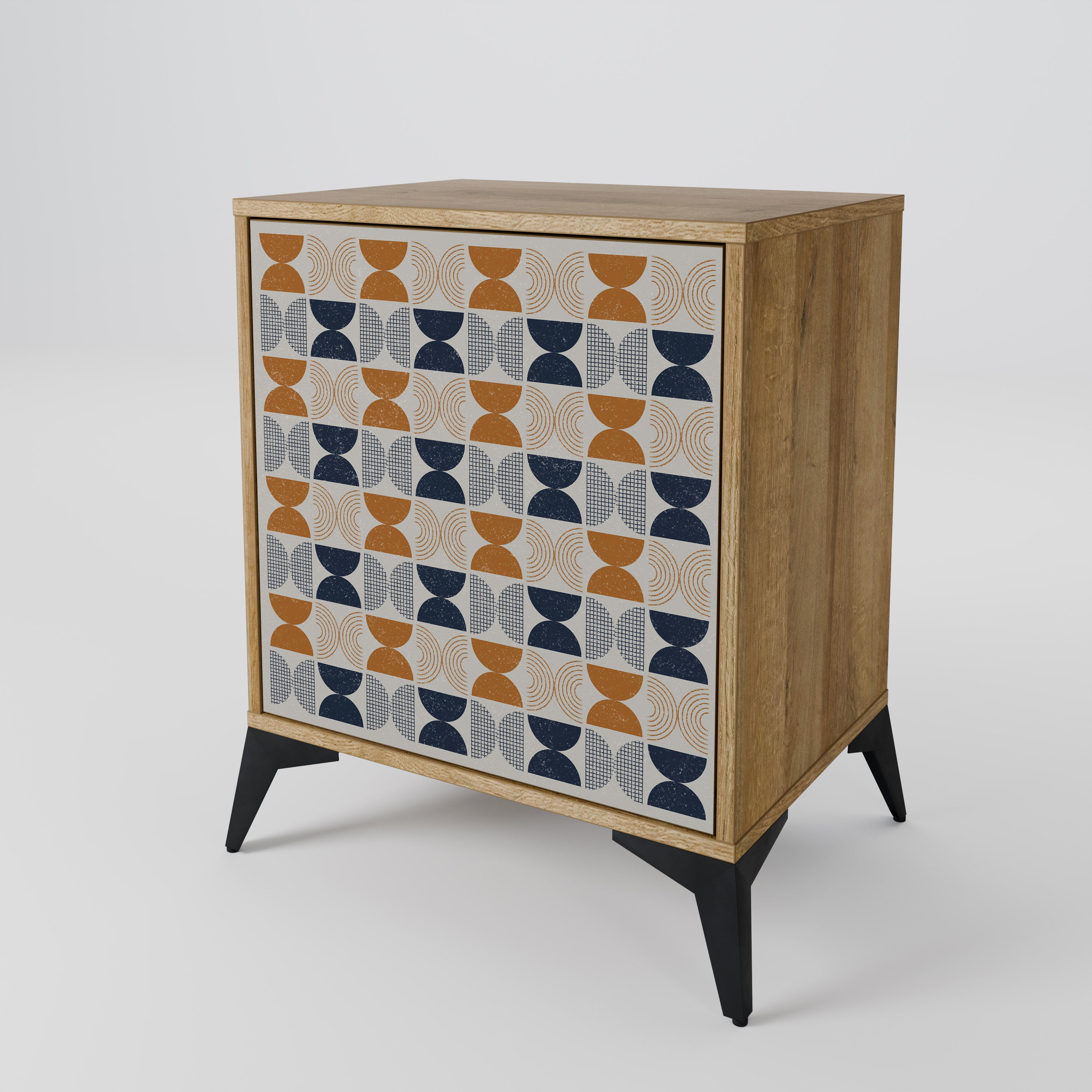 Aparador de 1 puerta de la gama Reflection en efecto roble