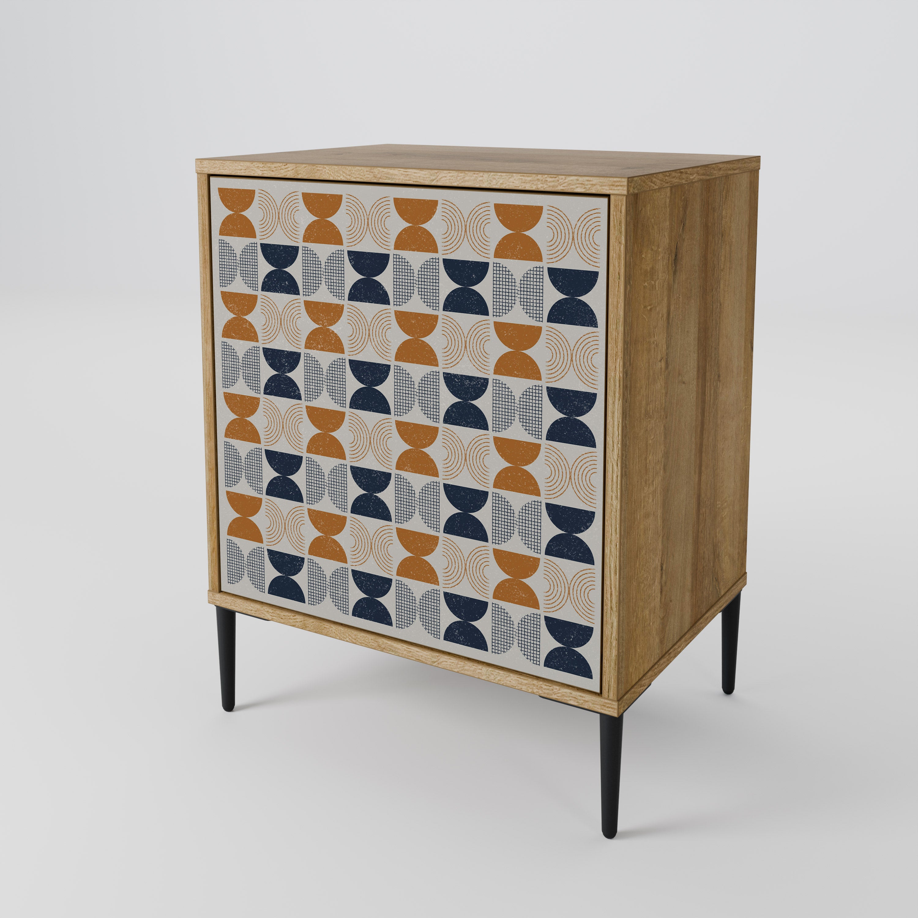 Aparador de 1 puerta de la gama Reflection en efecto roble