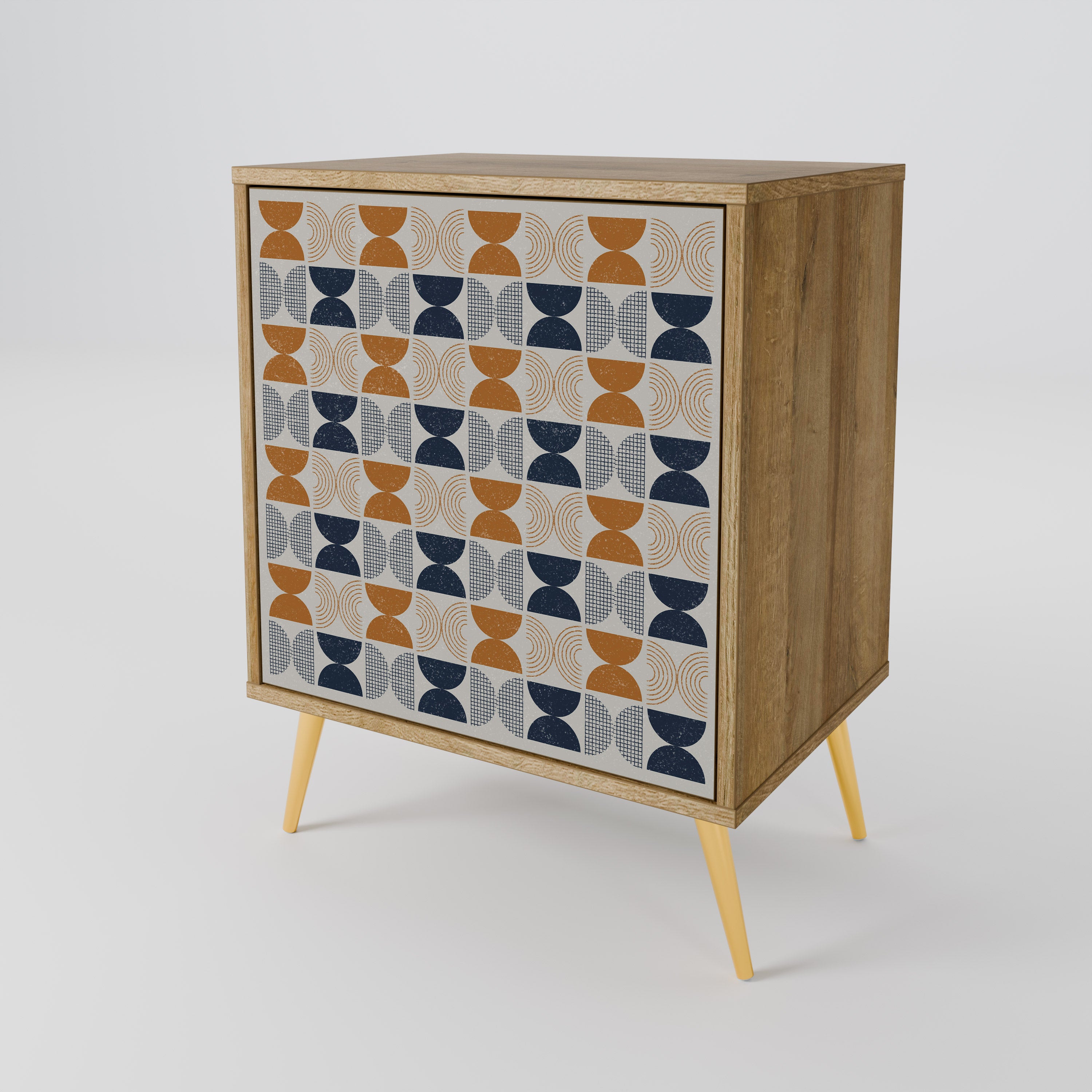 Aparador de 1 puerta de la gama Reflection en efecto roble