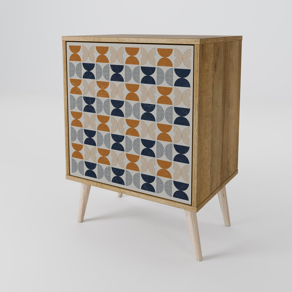 Aparador de 1 puerta de la gama Reflection en efecto roble