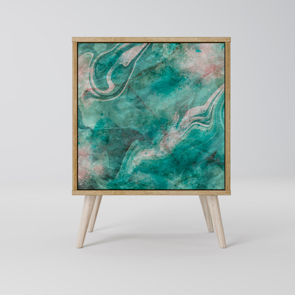 Aparador ABSTRACT ALCHEMY de 1 puerta con acabado efecto roble