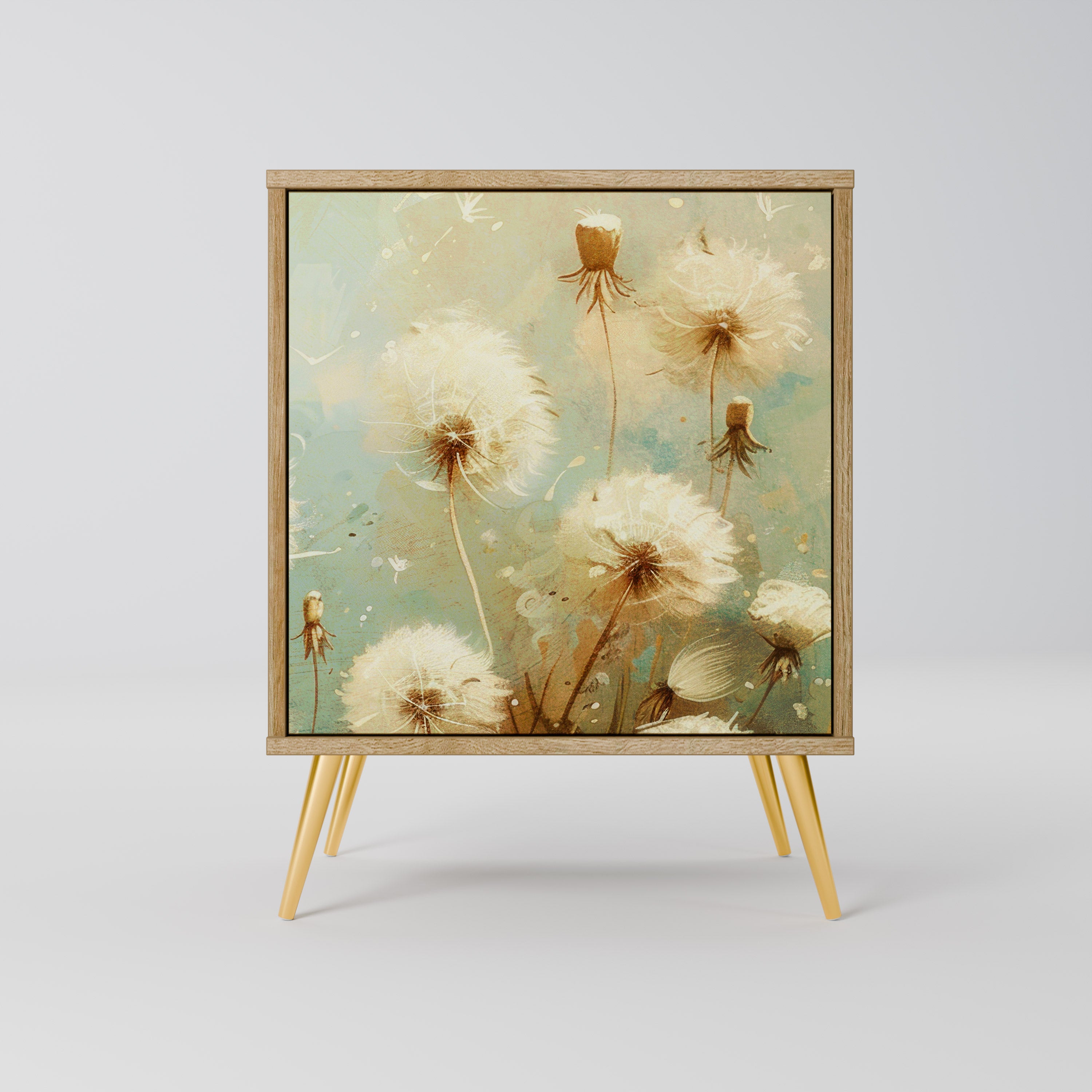 Aparador DREAMY MEADOW de 1 puerta con acabado efecto roble