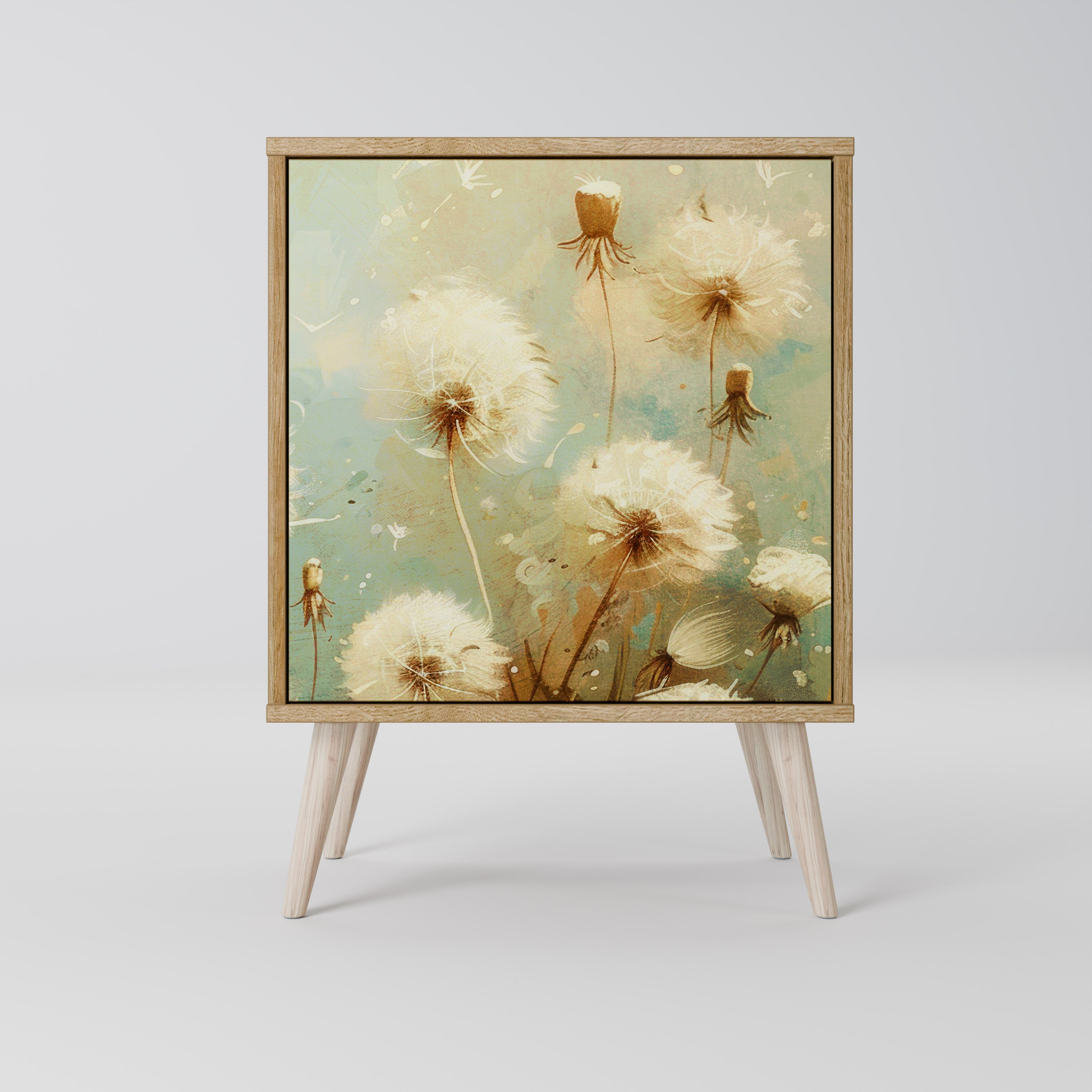 Aparador DREAMY MEADOW de 1 puerta con acabado efecto roble