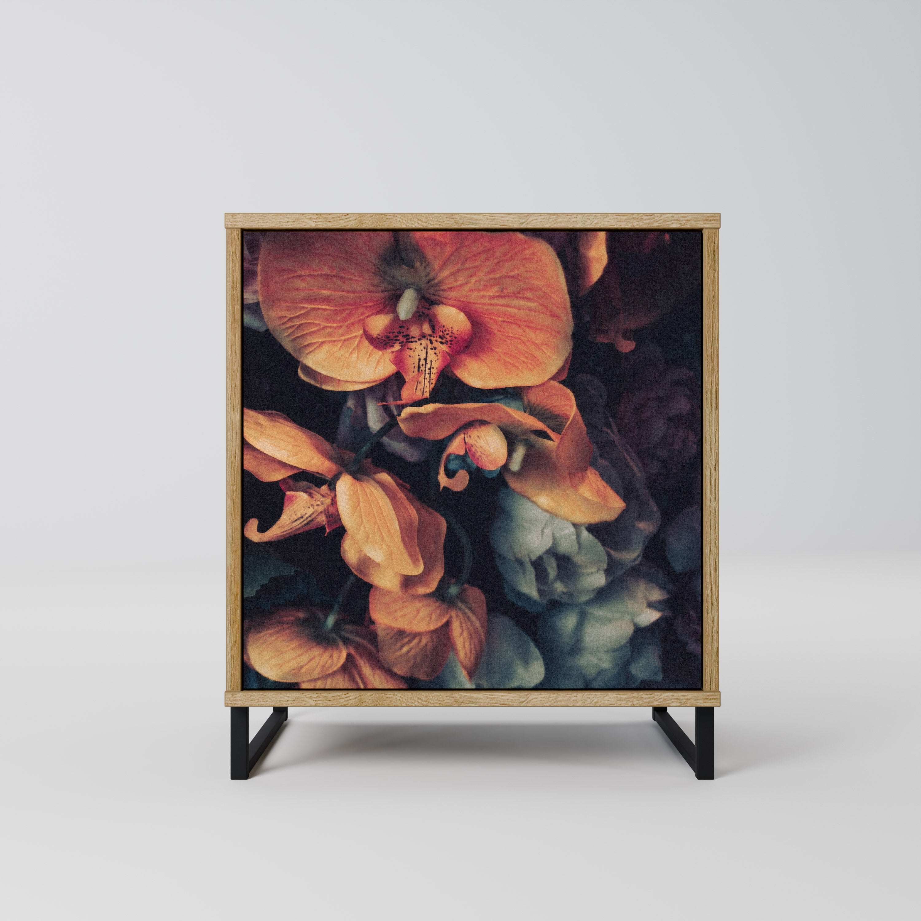 Aparador NEVERENDING BLOOM de 1 puerta con acabado roble