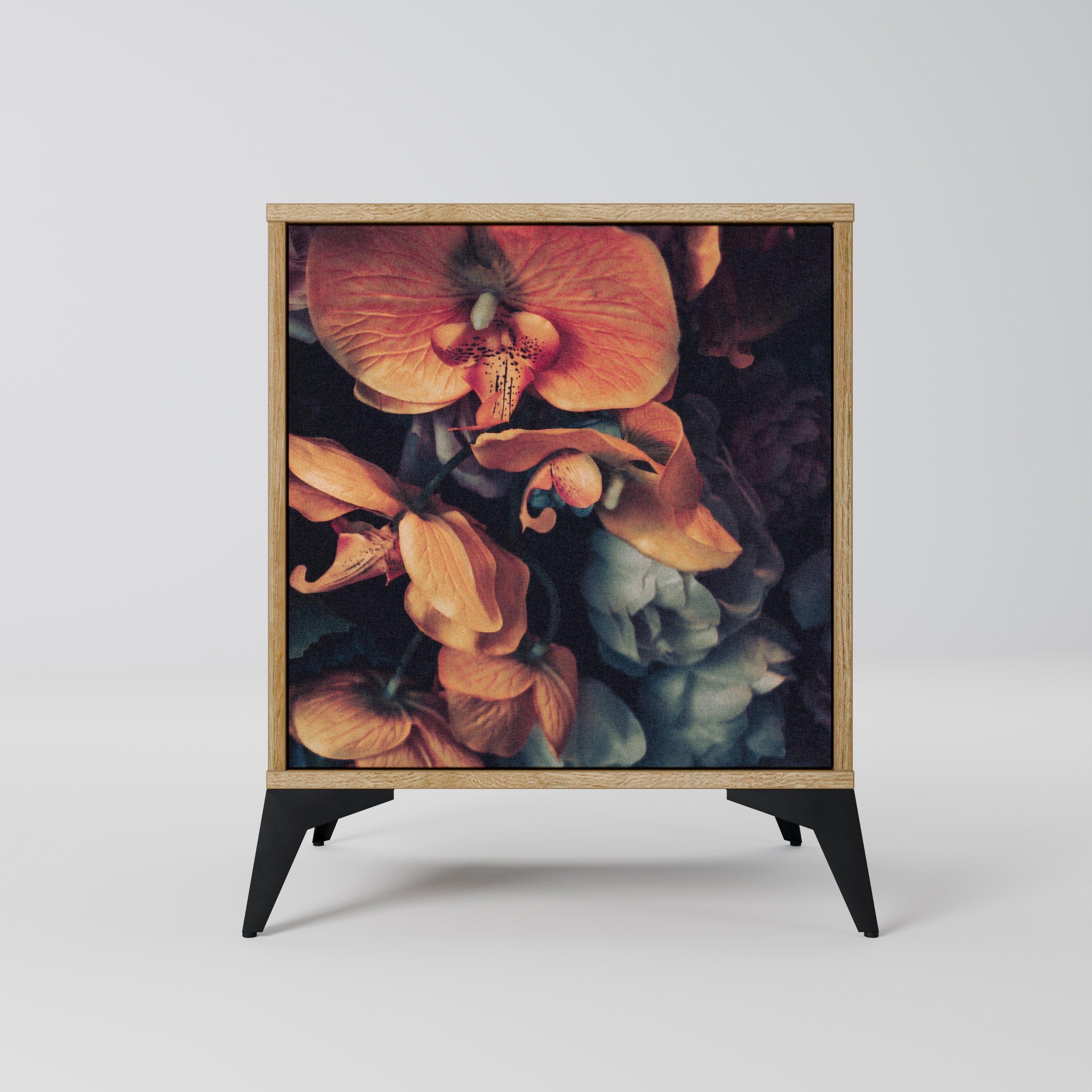 Aparador NEVERENDING BLOOM de 1 puerta con acabado roble