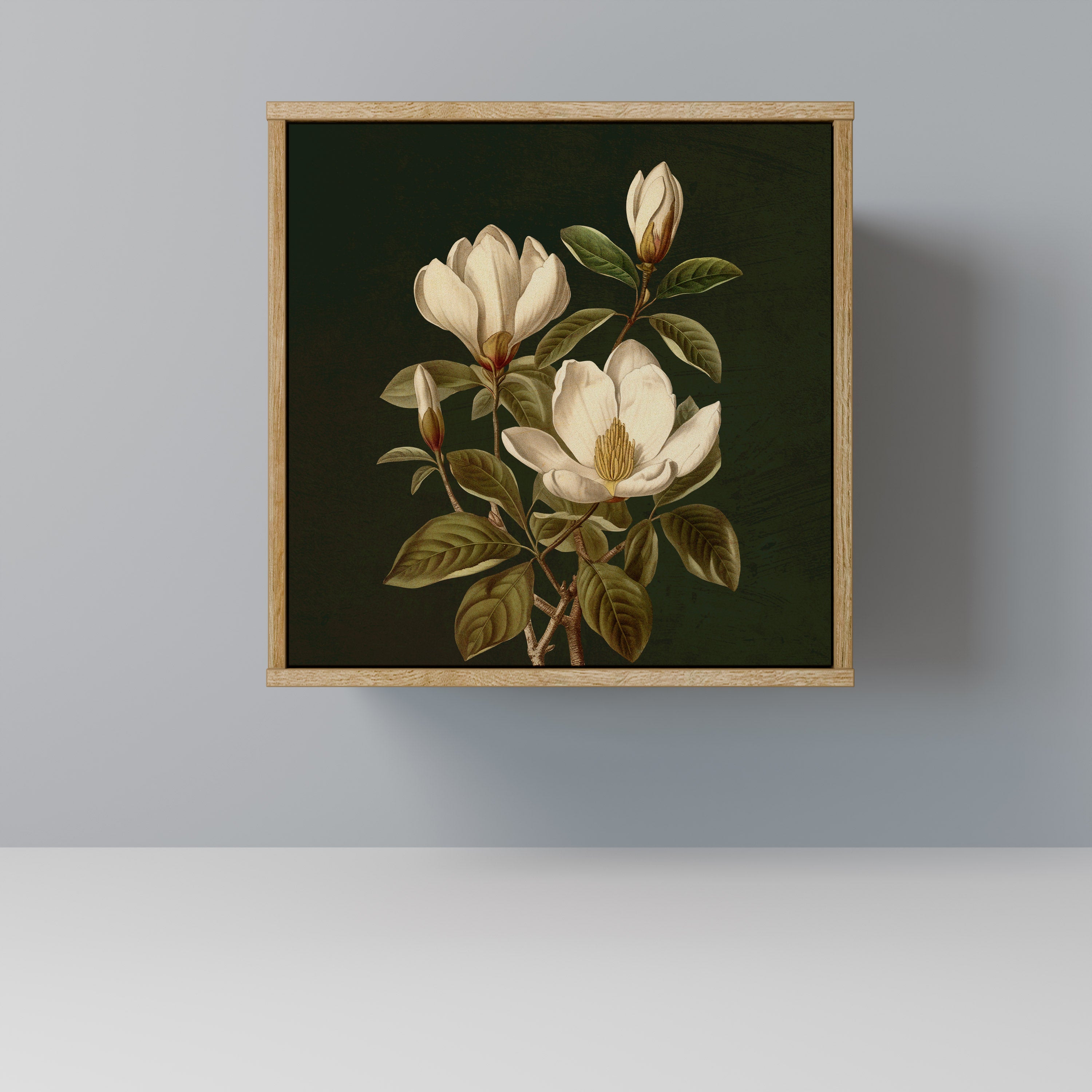 Aparador FLORAL NOIR de 1 puerta con acabado efecto roble