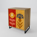 SCANDIC FLOWERET Aparador de 1 Puerta en Efecto Roble