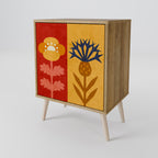 SCANDIC FLOWERET Aparador de 1 Puerta en Efecto Roble