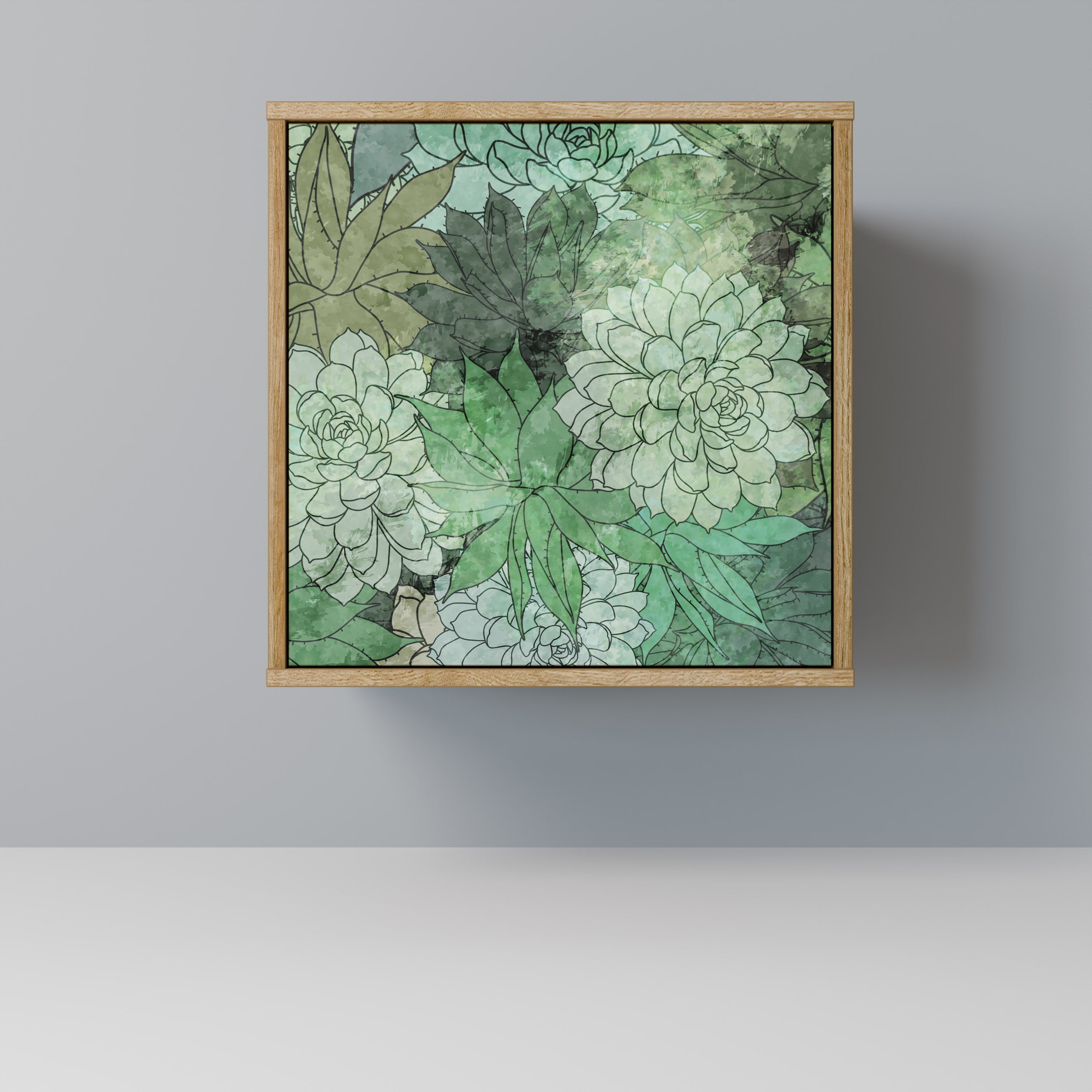 Aparador de una puerta SUCCULENT CLUSTER en efecto roble