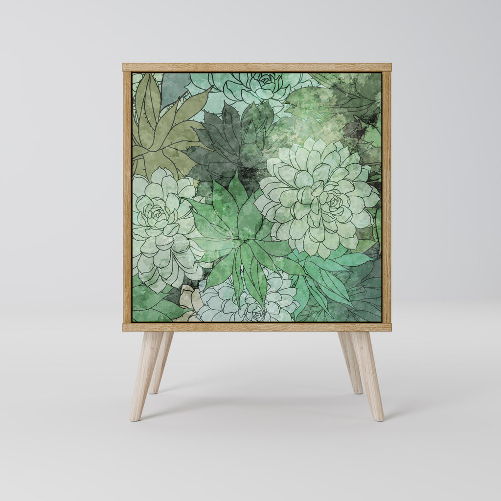 Aparador de una puerta SUCCULENT CLUSTER en efecto roble