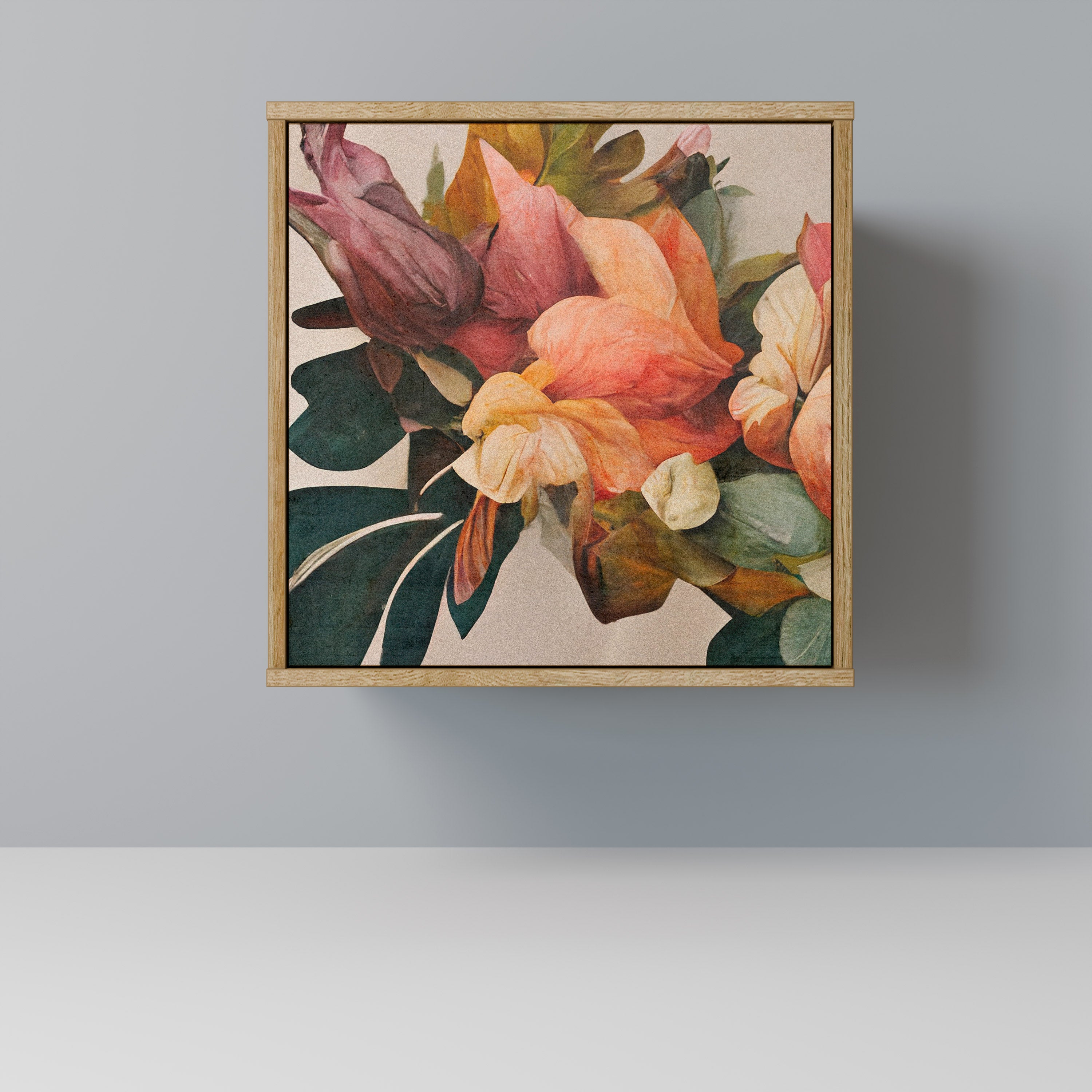 Elegante aparador de 1 puerta con acabado en roble