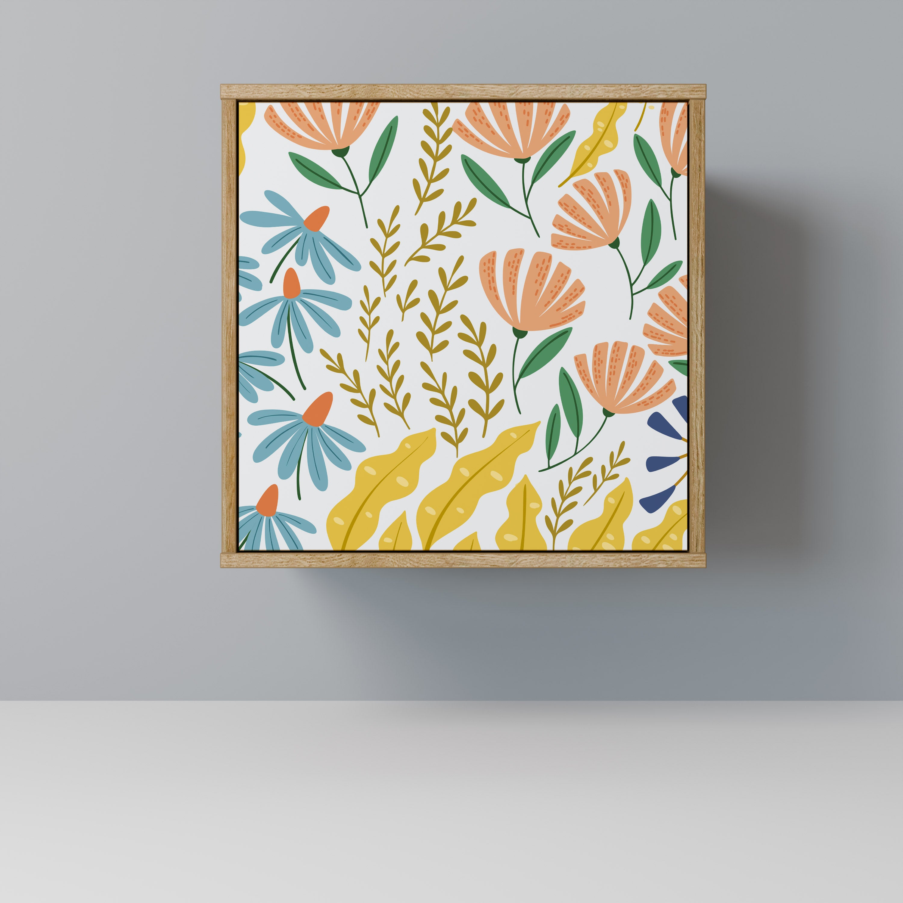 Aparador HELLO SPRING de 1 puerta con acabado efecto roble