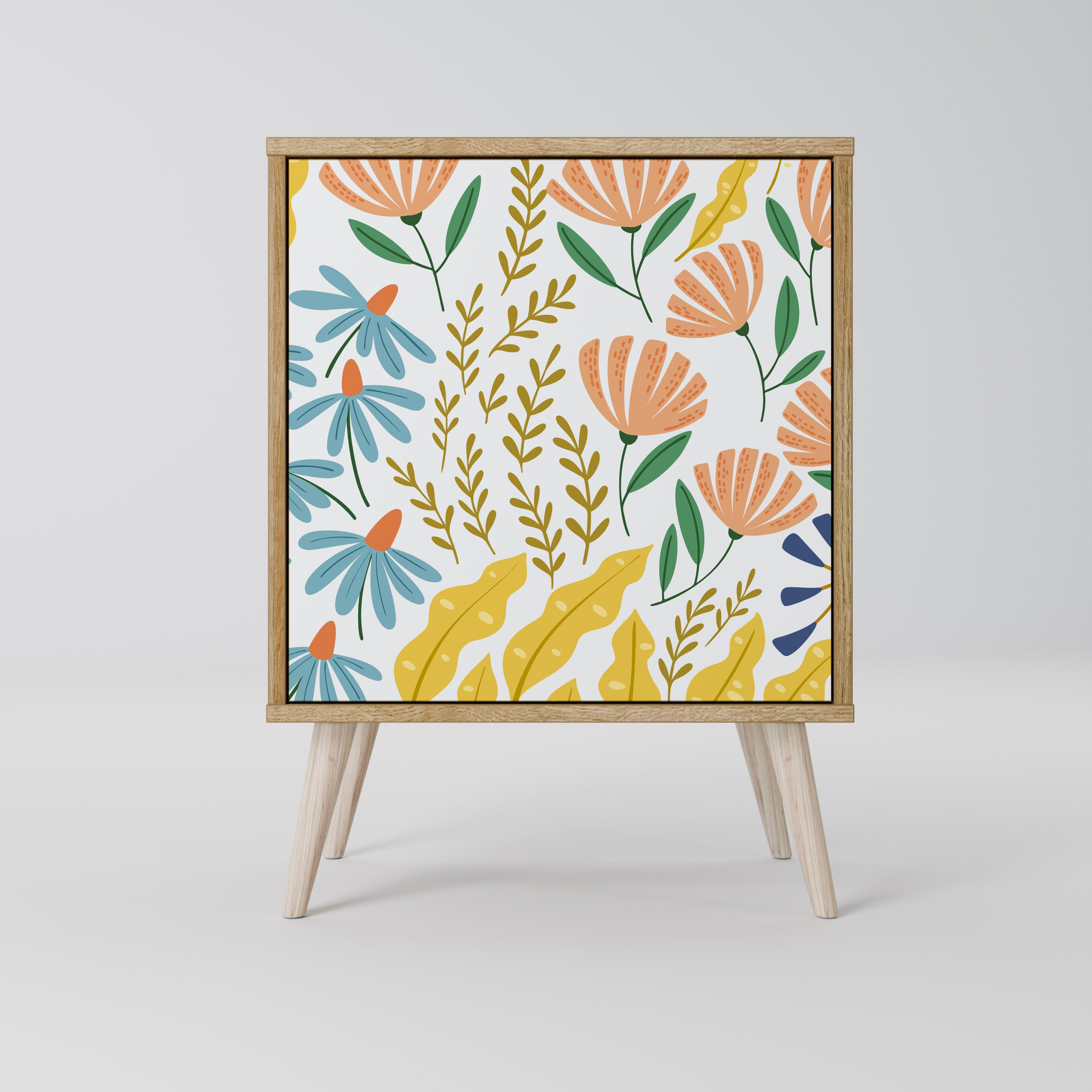 Aparador HELLO SPRING de 1 puerta con acabado efecto roble