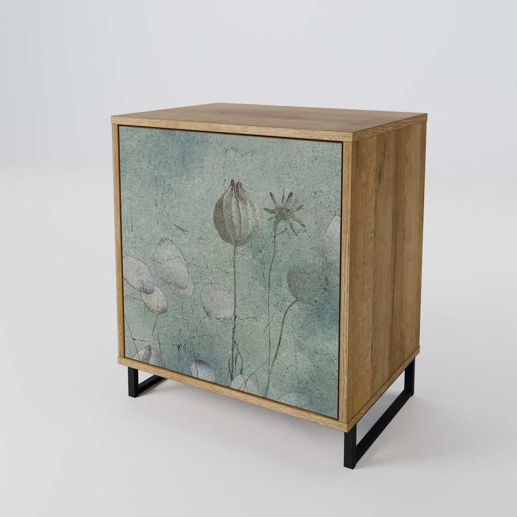 Aparador NIGHT LADY de 1 puerta con acabado efecto roble