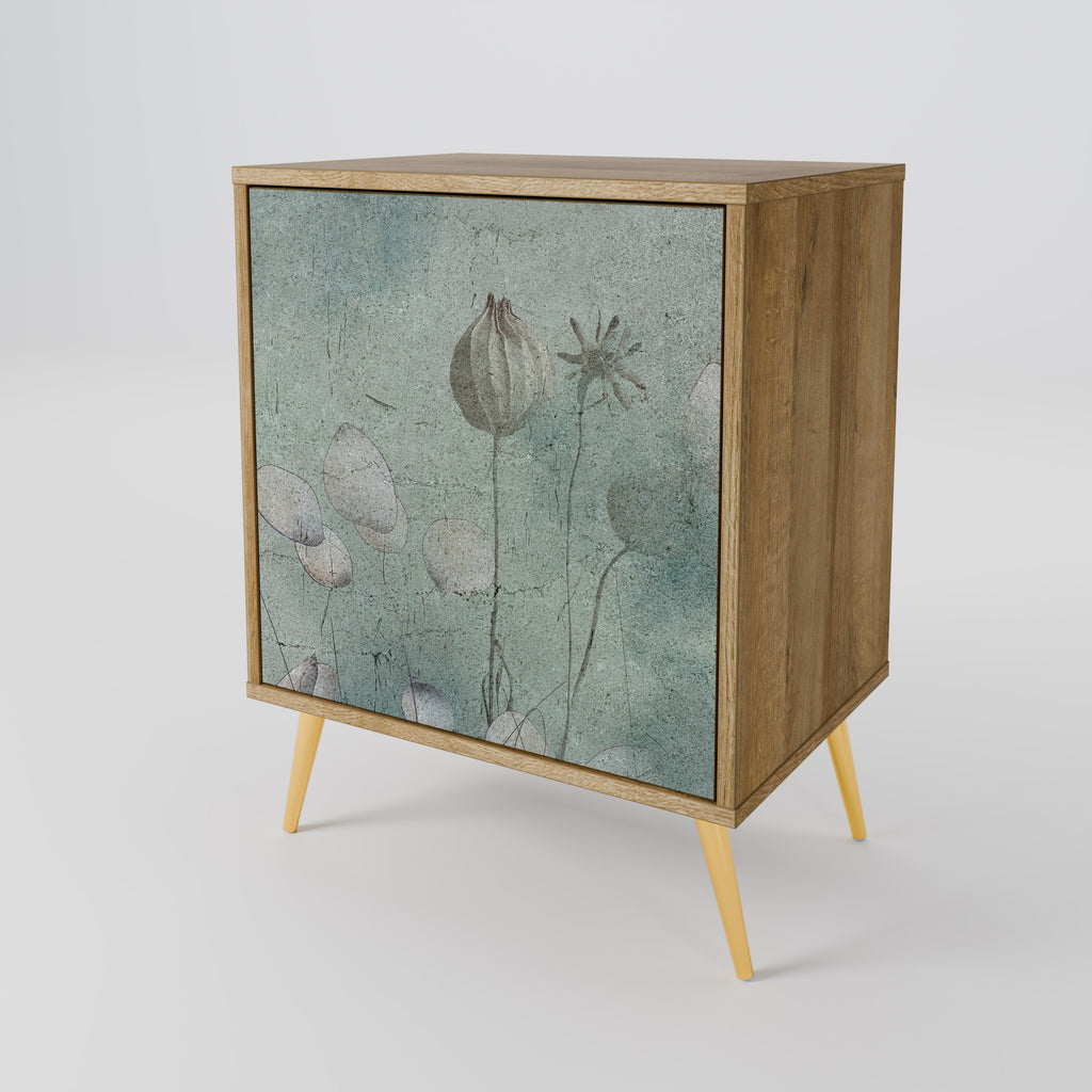 Aparador NIGHT LADY de 1 puerta con acabado efecto roble