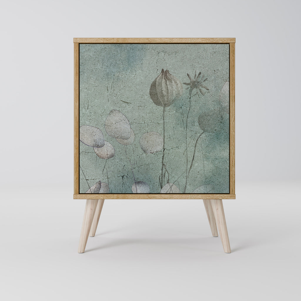 Aparador NIGHT LADY de 1 puerta con acabado efecto roble