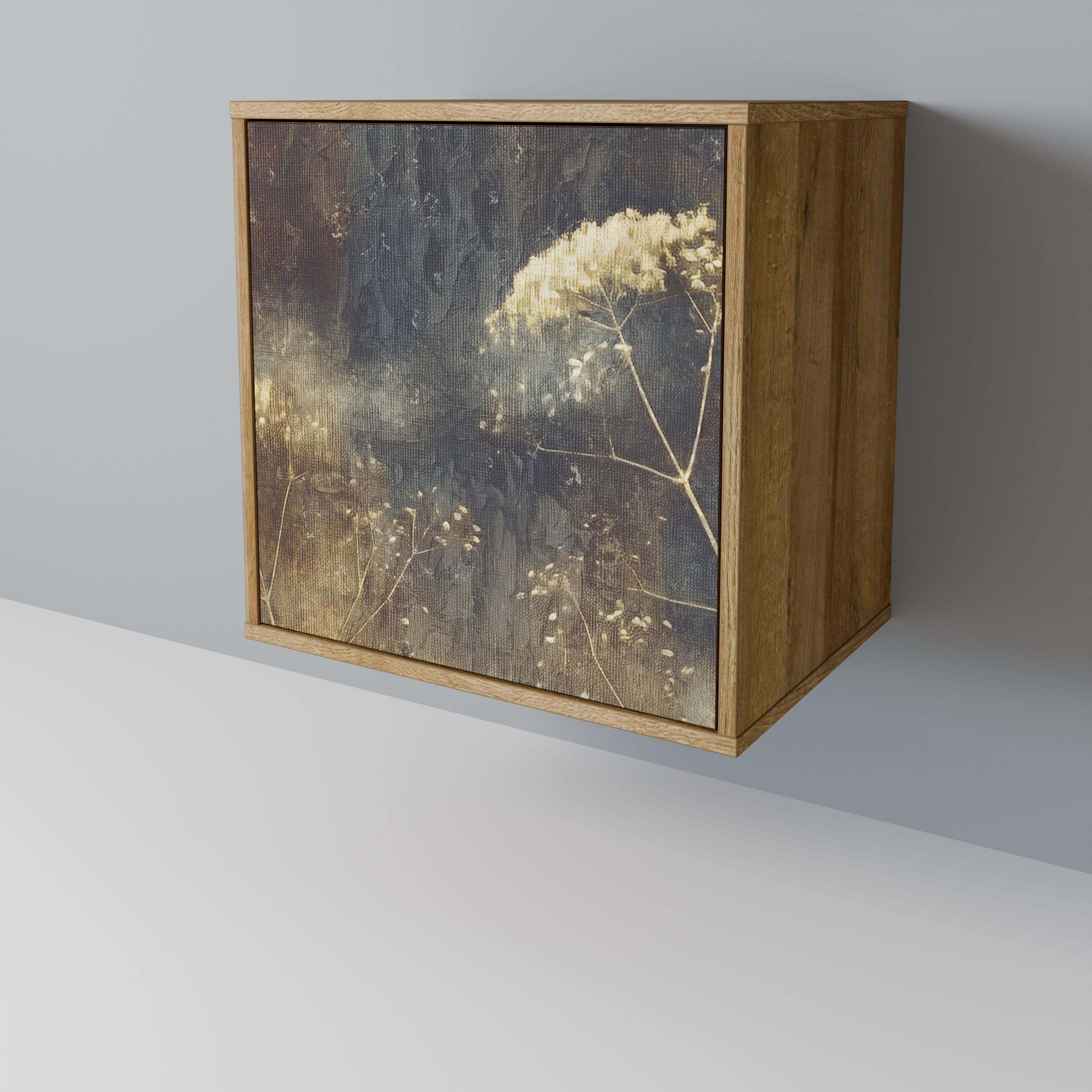 Aparador GENTLE POWER de 1 puerta con acabado efecto roble