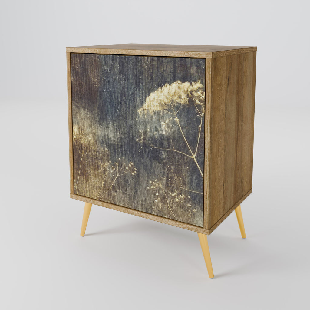 Aparador GENTLE POWER de 1 puerta con acabado efecto roble