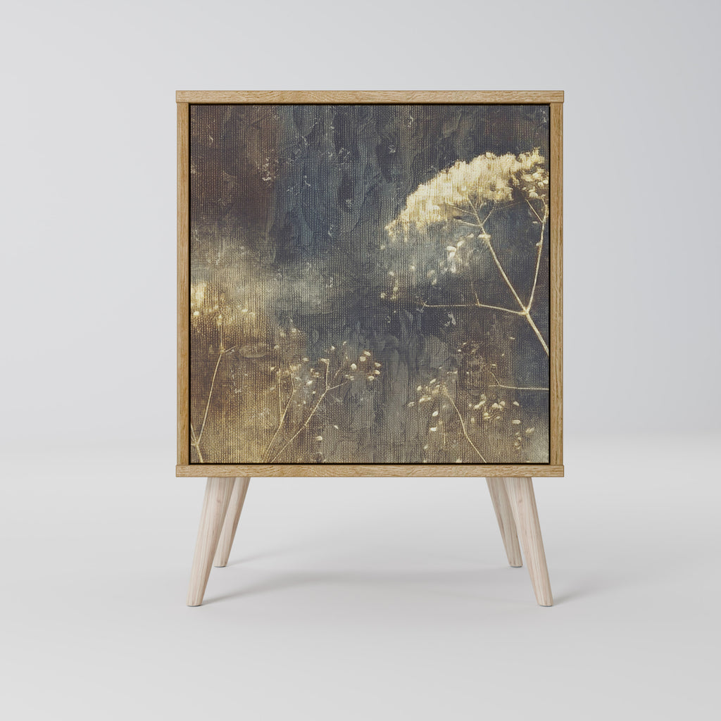 Aparador GENTLE POWER de 1 puerta con acabado efecto roble