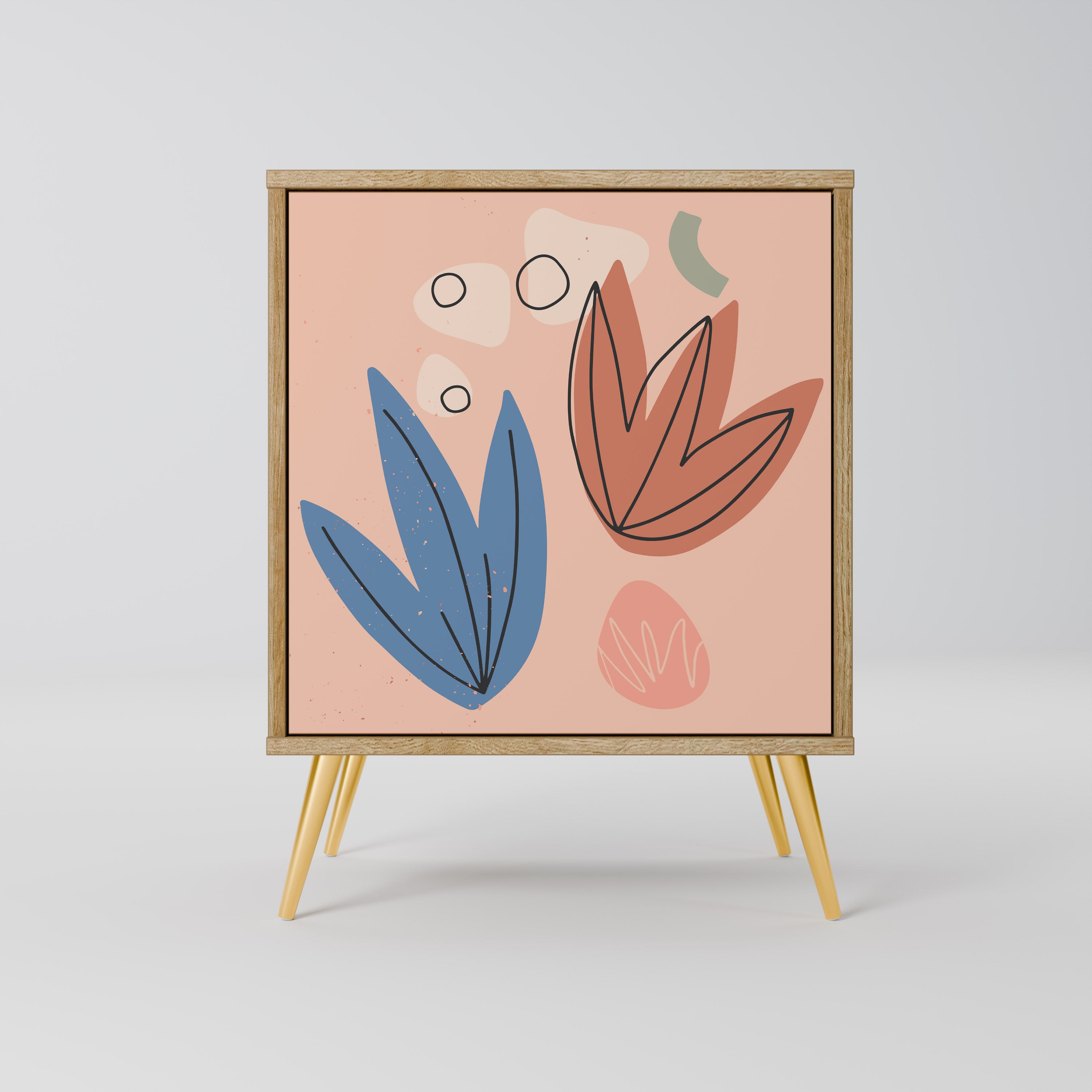 Aparador PASTEL DESTINY de 1 puerta con acabado efecto roble