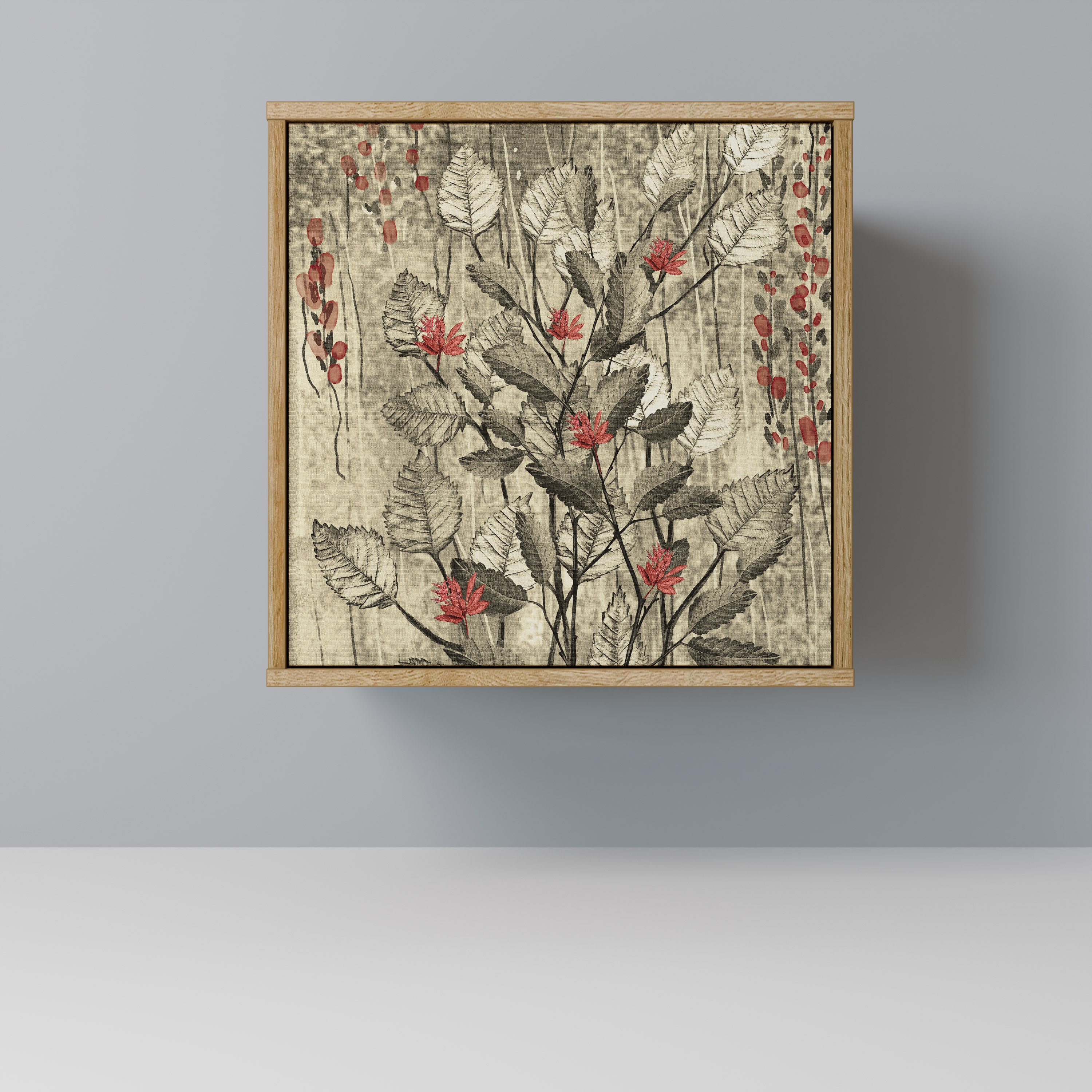 Aparador HERBAL GRACE de 1 puerta con acabado efecto roble