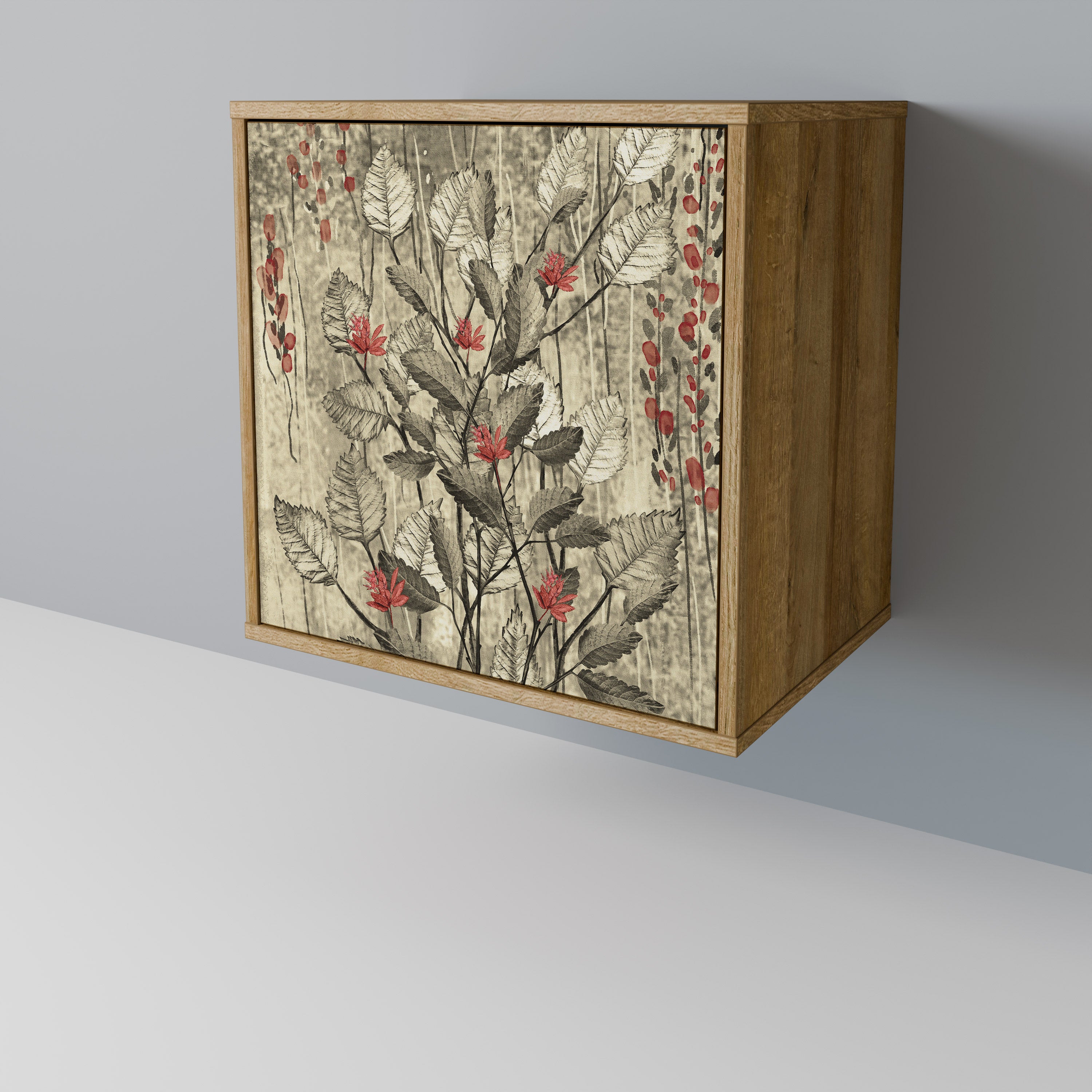 Aparador HERBAL GRACE de 1 puerta con acabado efecto roble