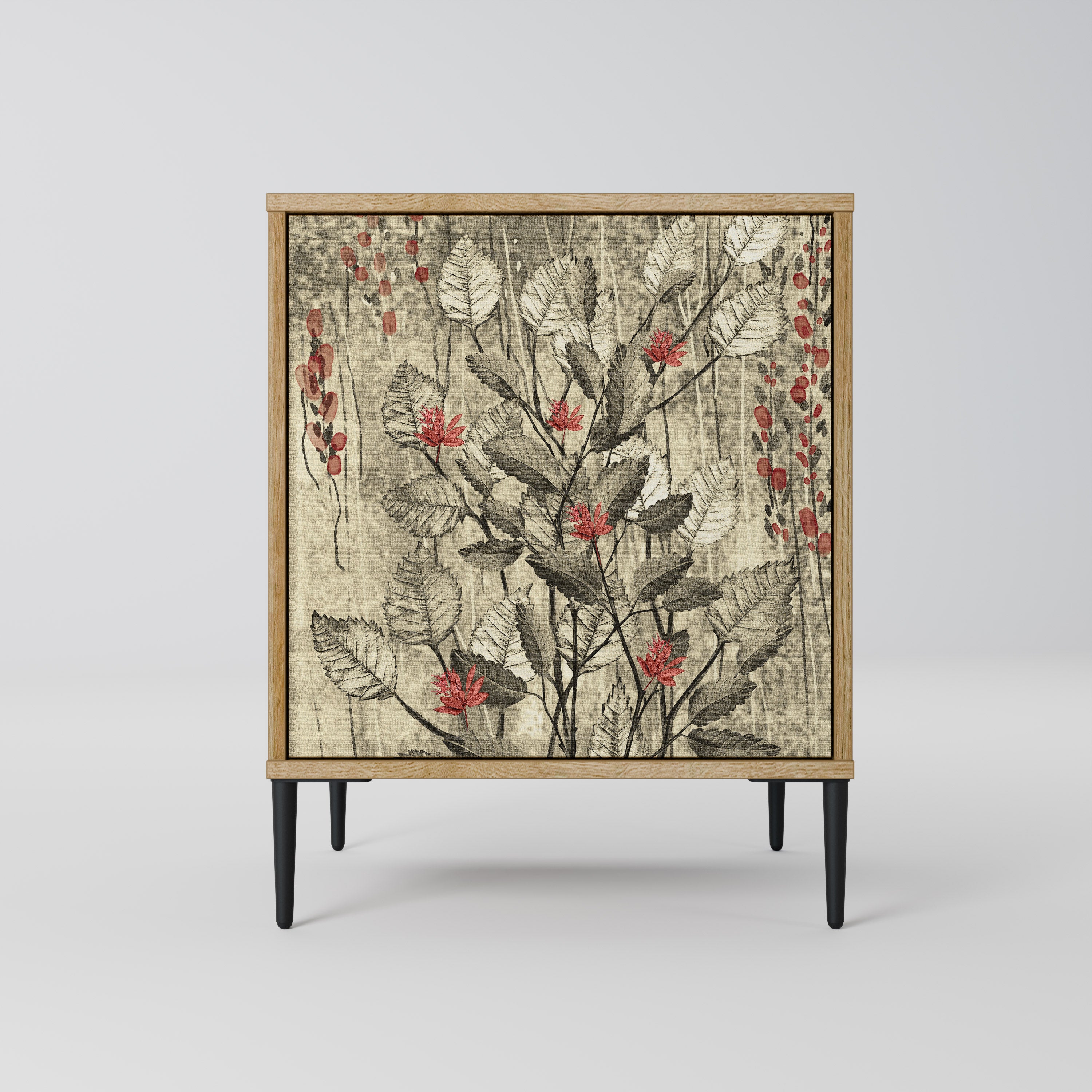 Aparador HERBAL GRACE de 1 puerta con acabado efecto roble