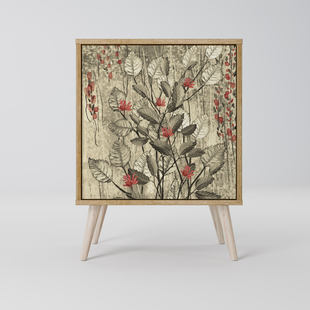 Aparador HERBAL GRACE de 1 puerta con acabado efecto roble