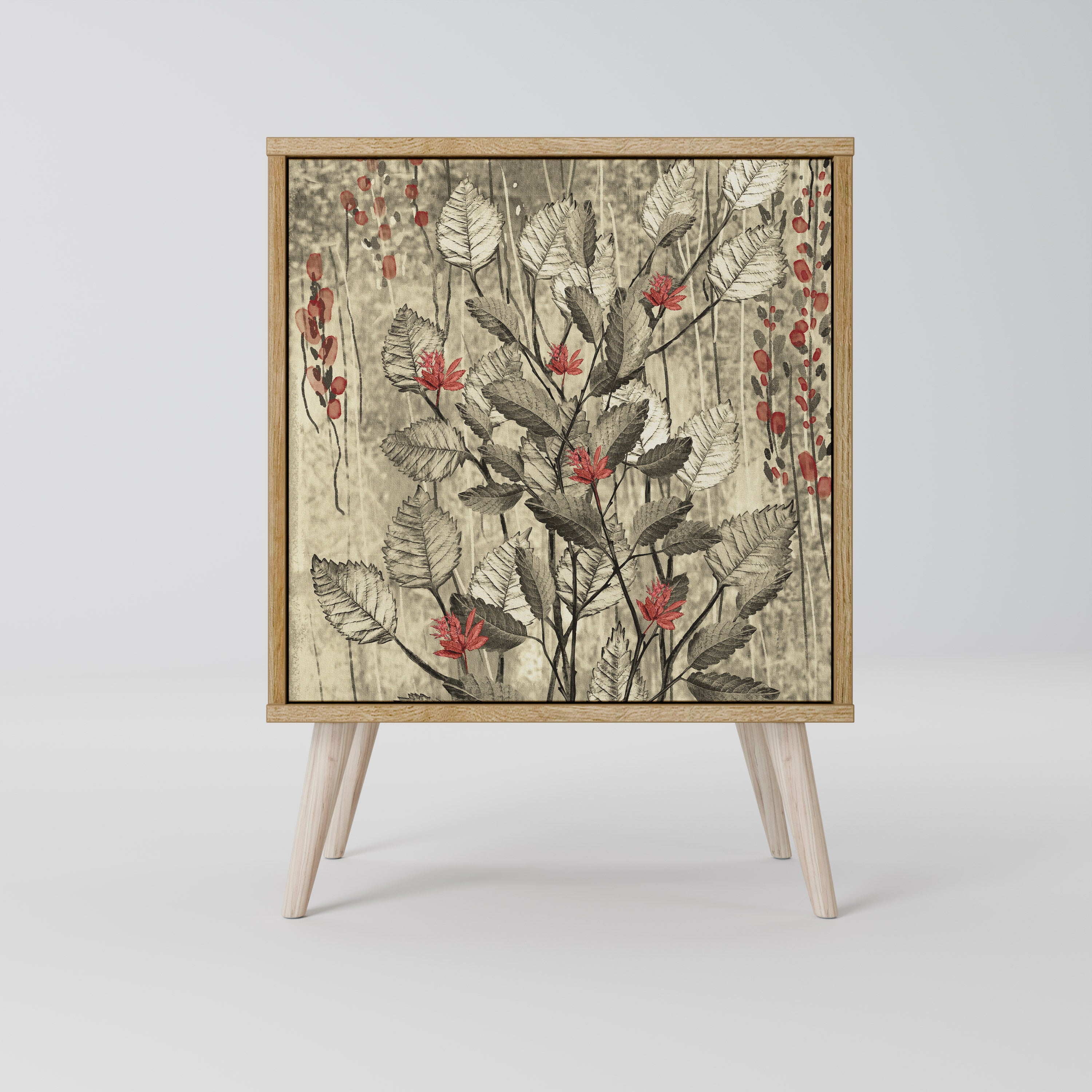 Aparador HERBAL GRACE de 1 puerta con acabado efecto roble