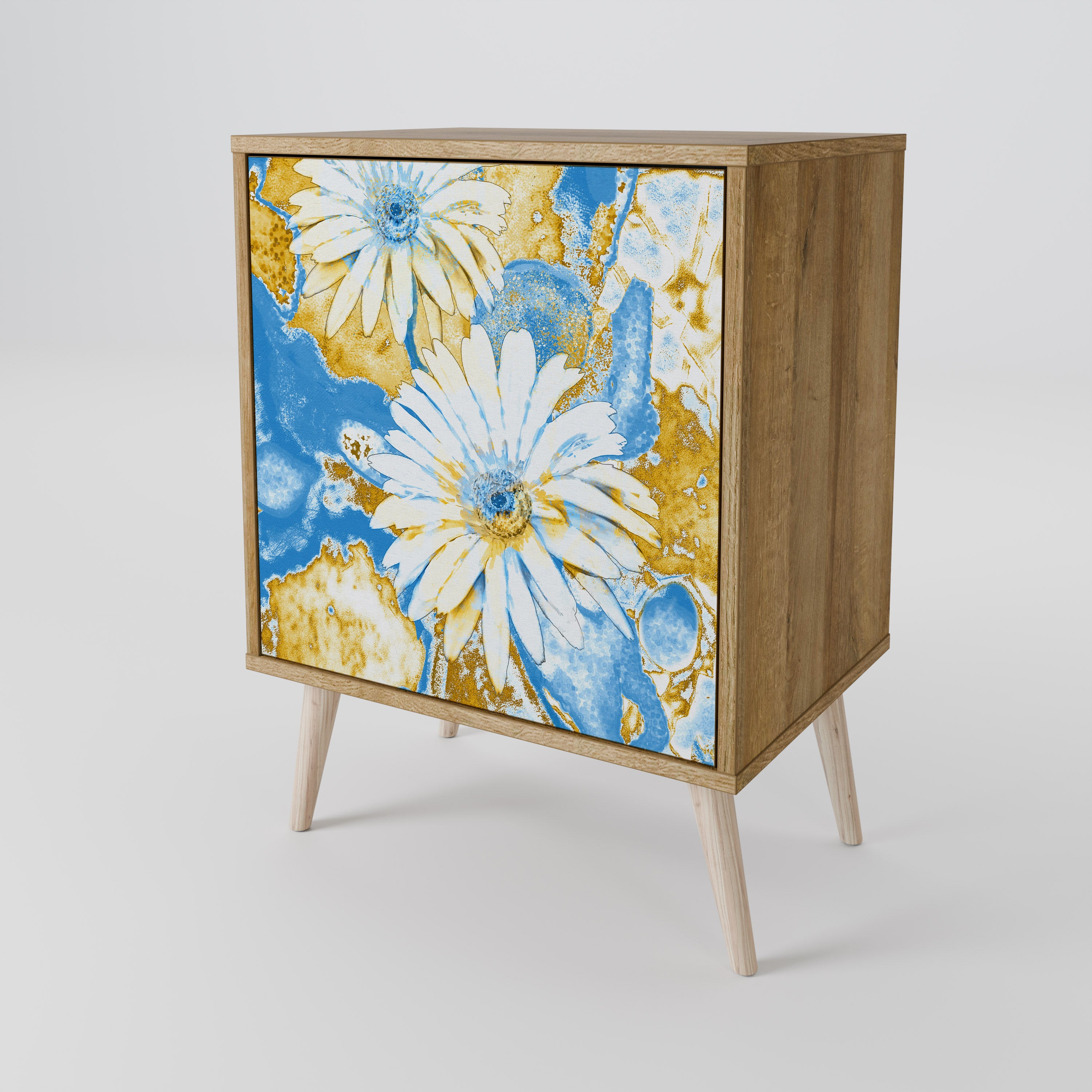 Aparador DAISY LUXE de 1 puerta con acabado roble