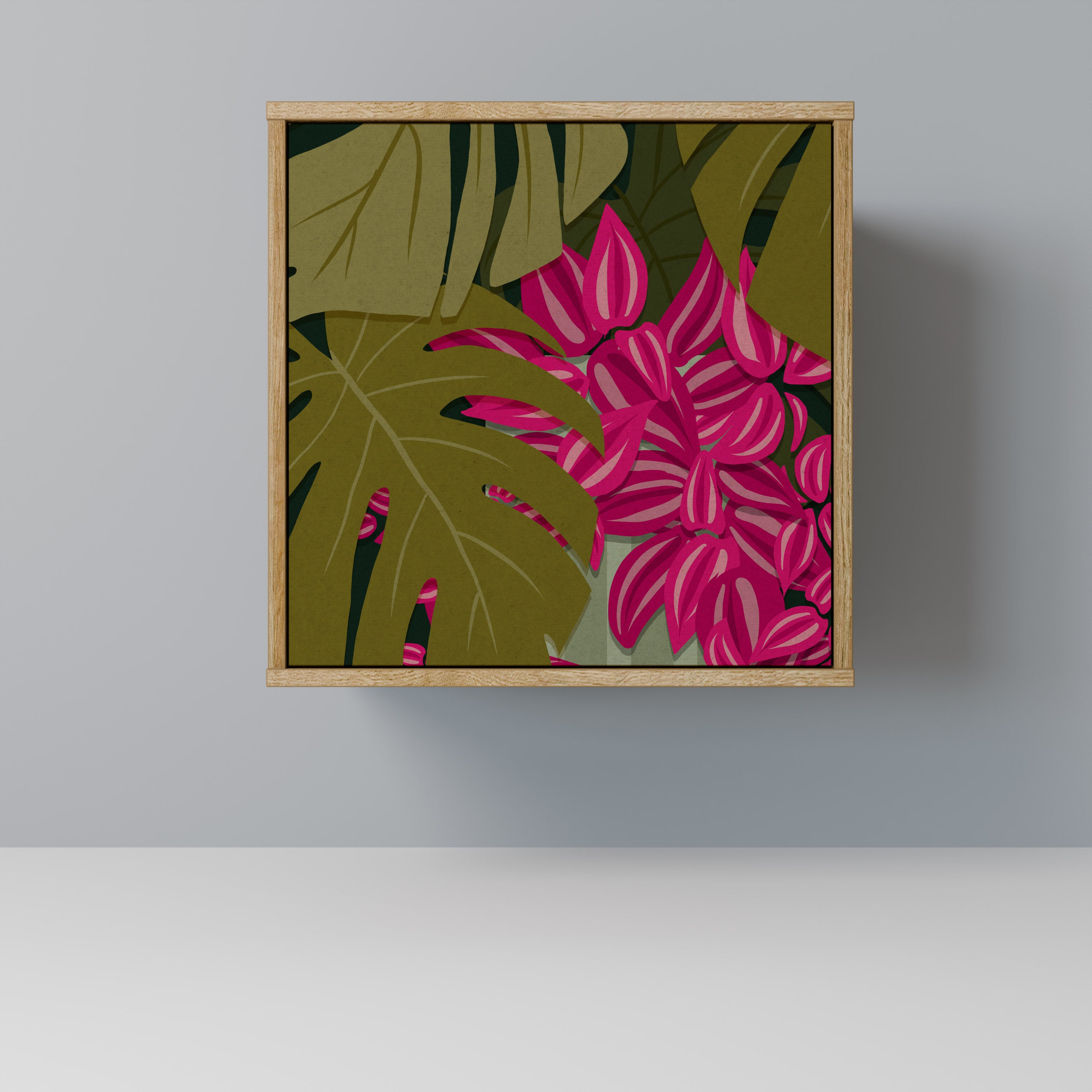 Aparador TROPICAL BEAUTY de 1 puerta con acabado roble