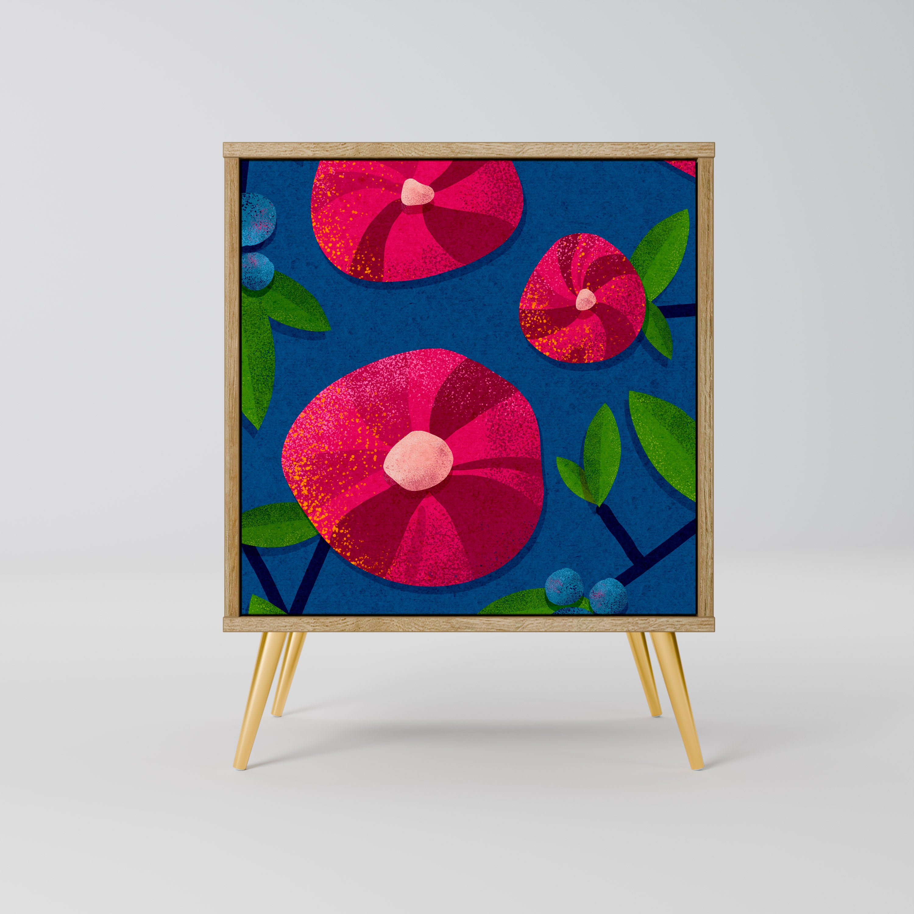 Aparador de 1 puerta con efecto roble de la colección SPRING THOUGHTS