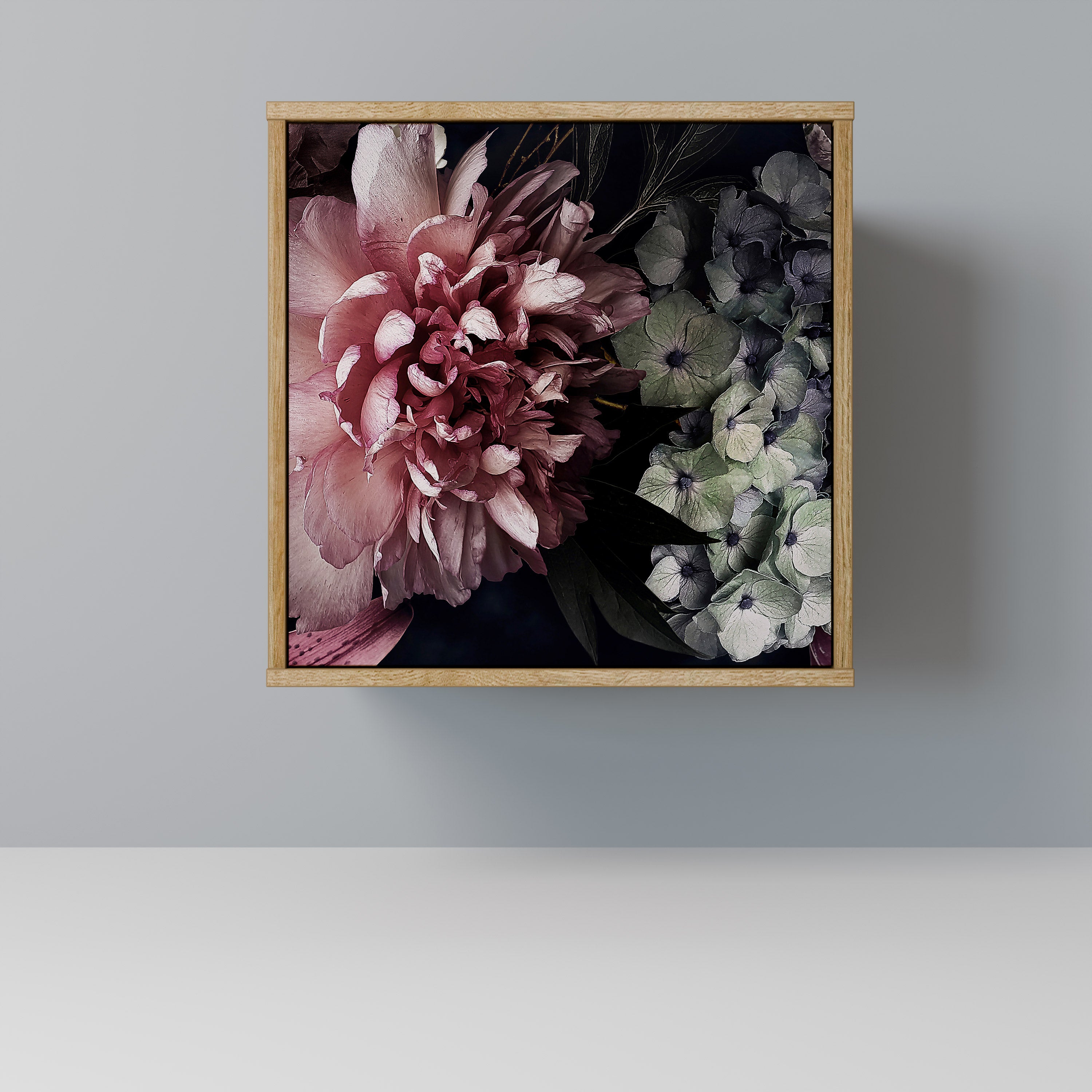 Aparador PURE BLOSSOM de 1 puerta con acabado efecto roble