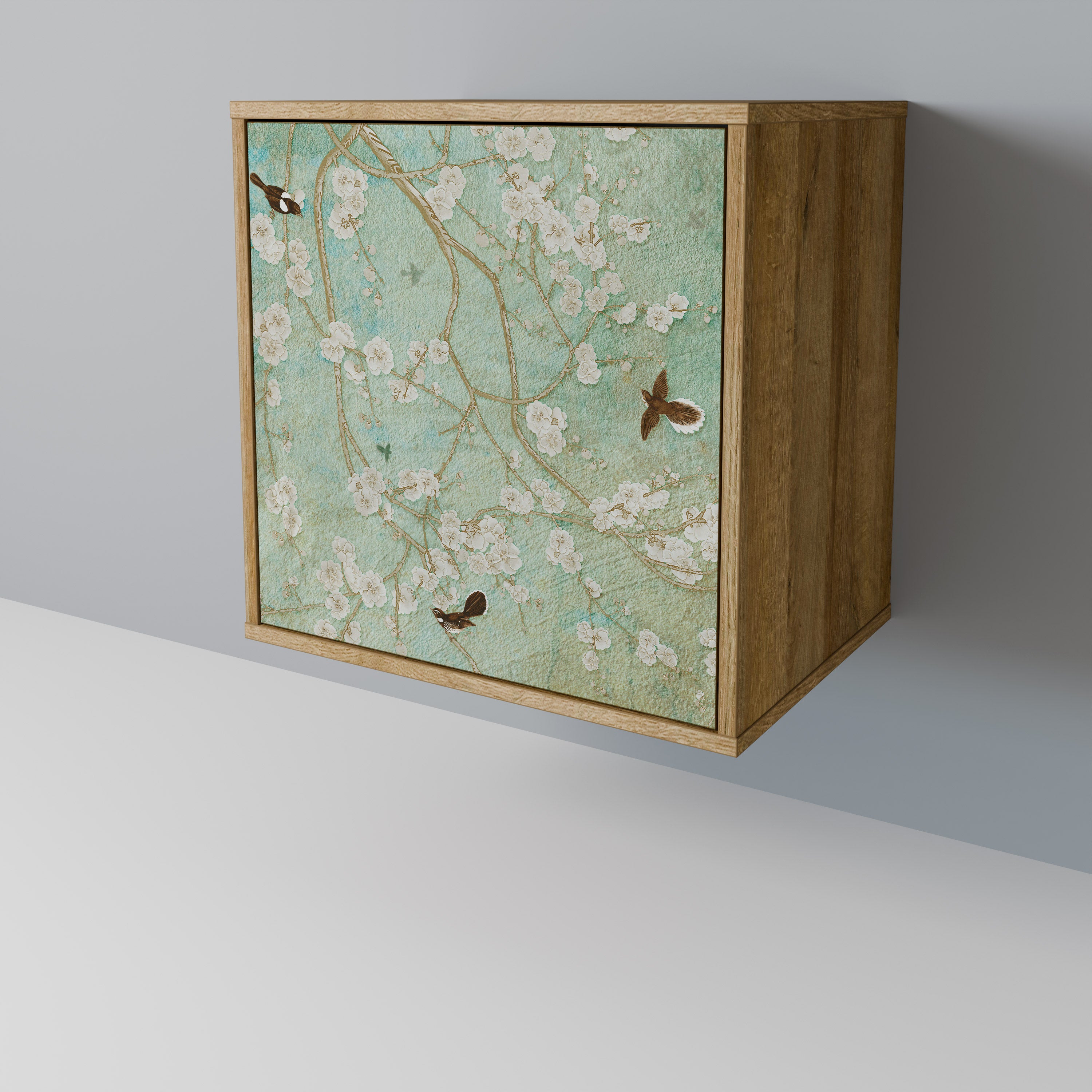 Aparador BLOOMING CHARM de 1 puerta con acabado roble