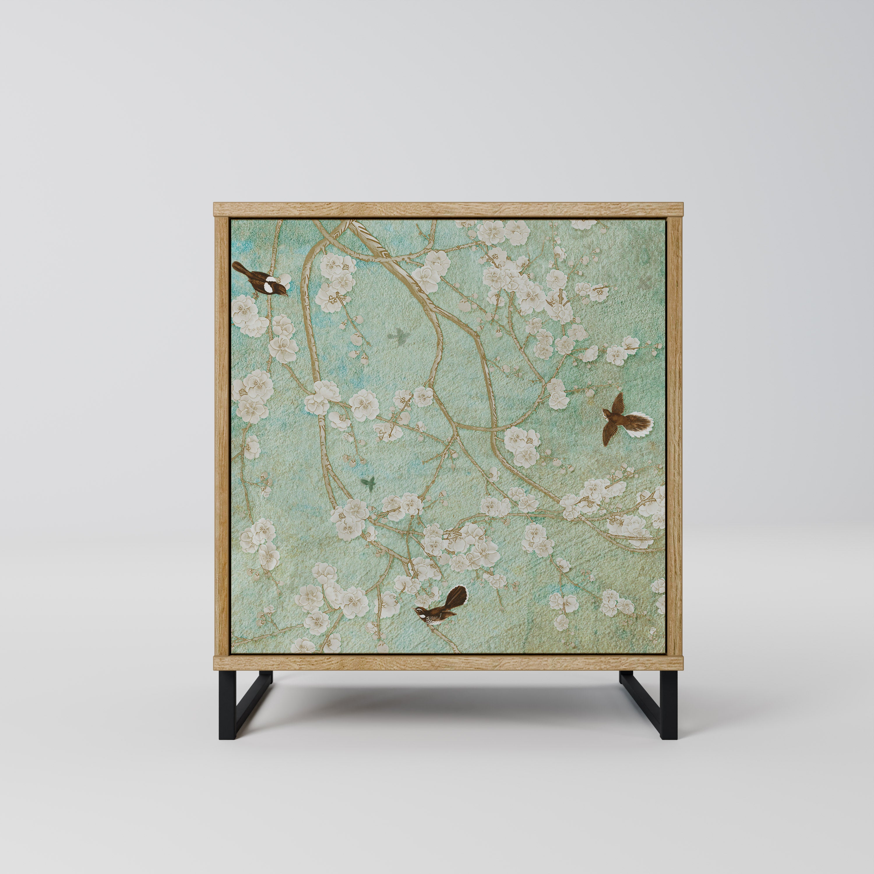 Aparador BLOOMING CHARM de 1 puerta con acabado roble