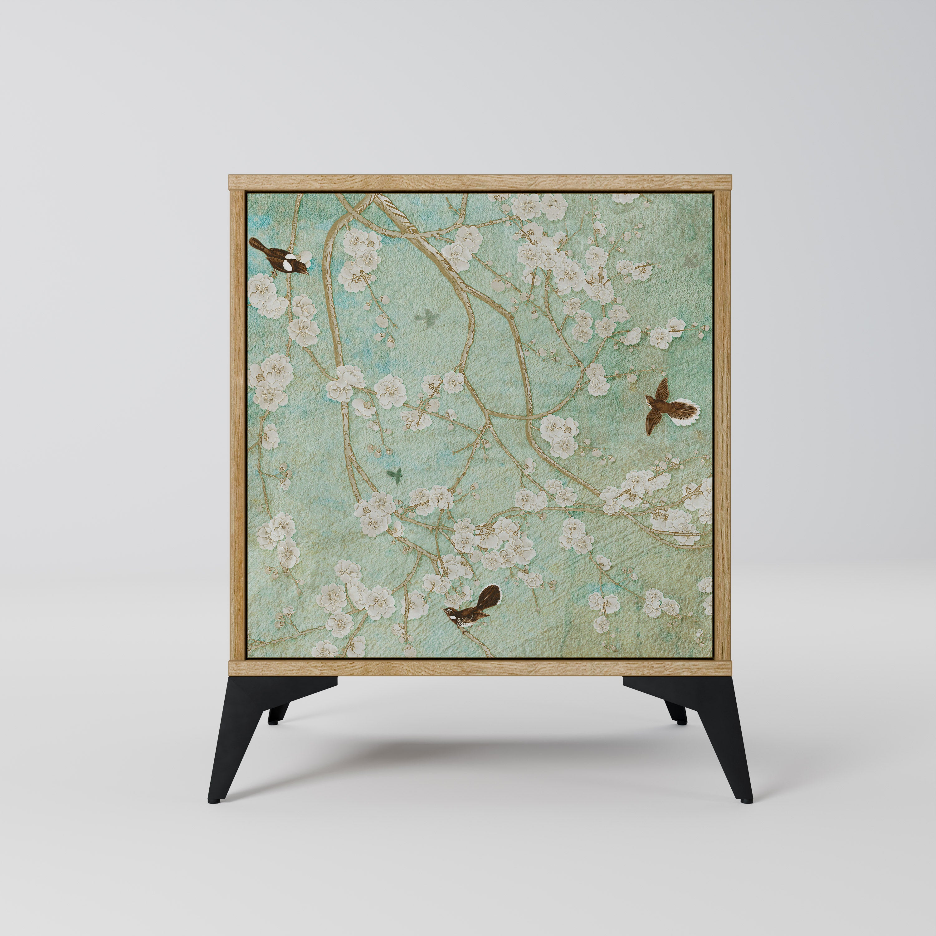 Aparador BLOOMING CHARM de 1 puerta con acabado roble