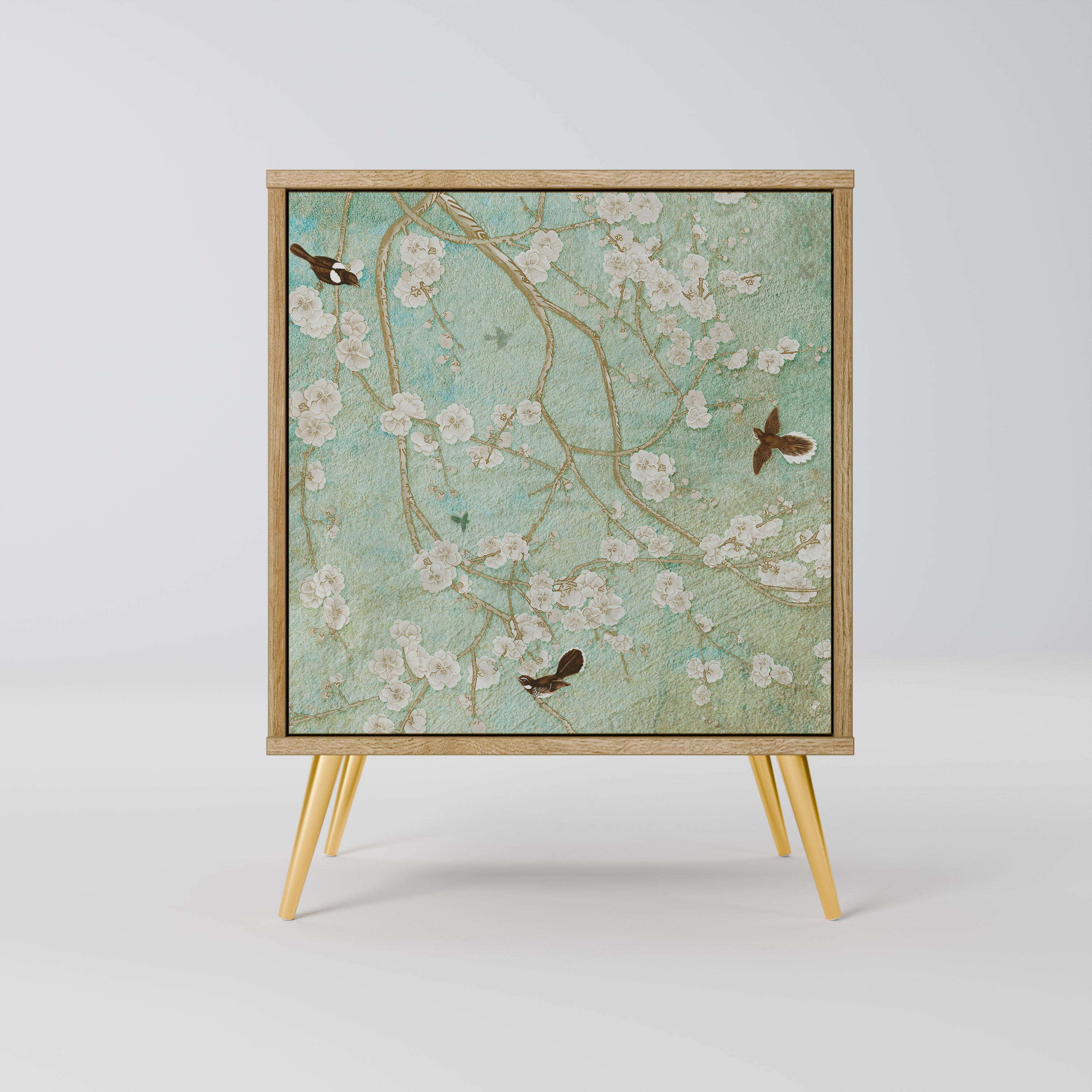 Aparador BLOOMING CHARM de 1 puerta con acabado roble