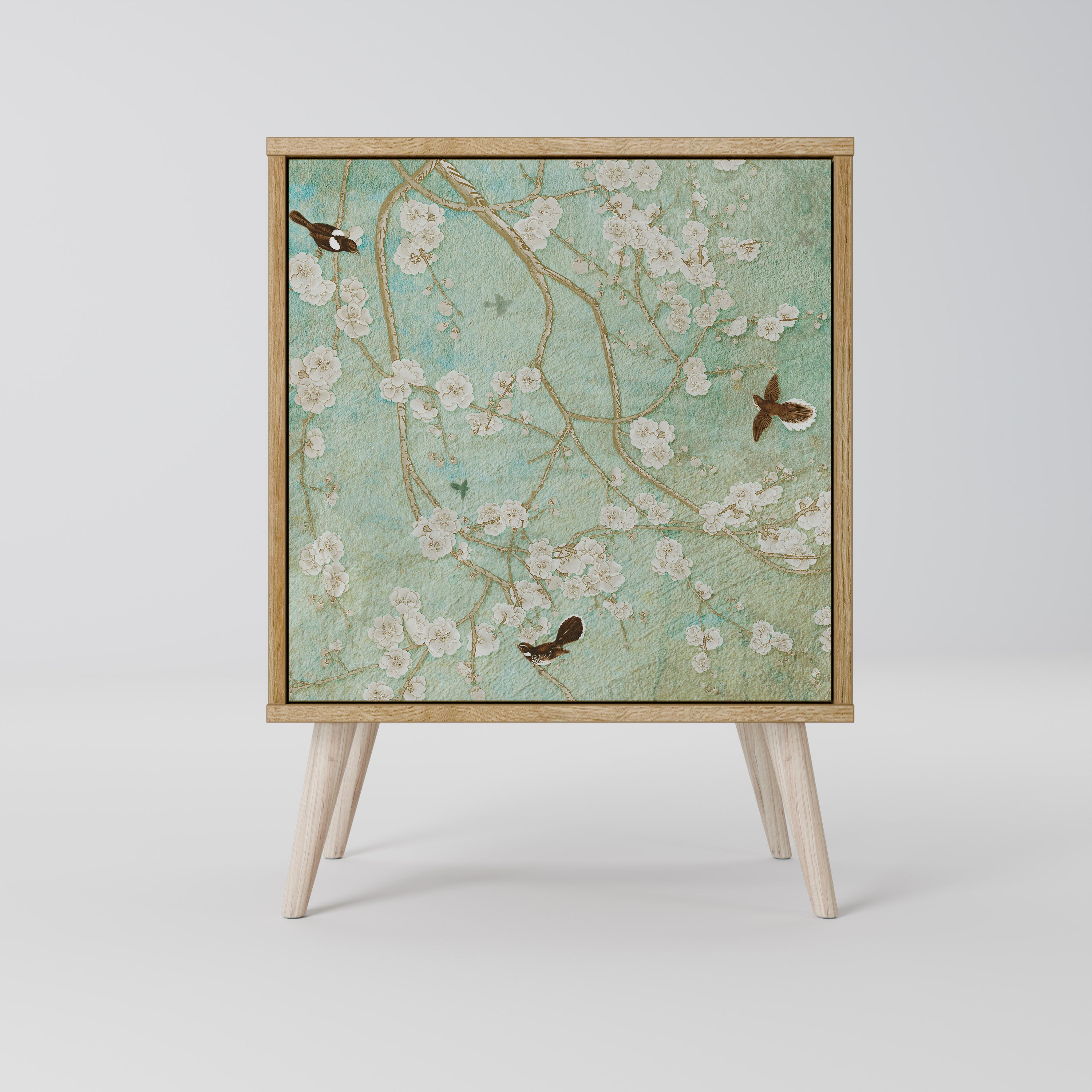 Aparador BLOOMING CHARM de 1 puerta con acabado roble