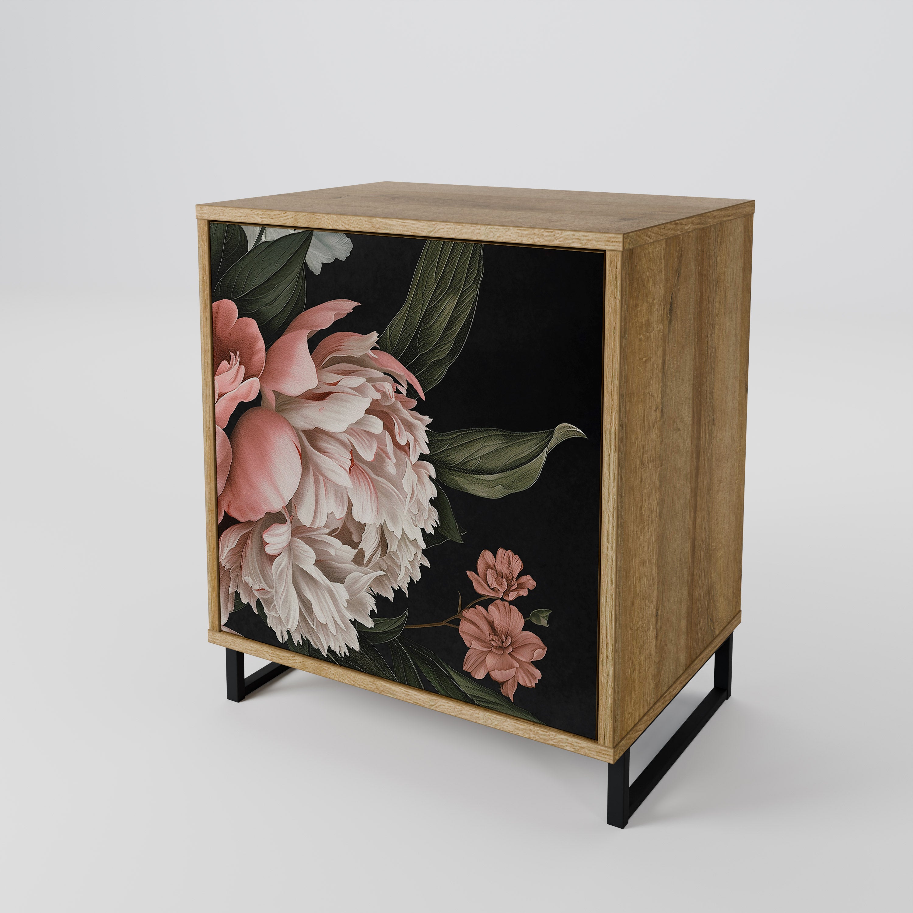 Aparador LUSH ELEGANCE de 1 puerta con acabado roble