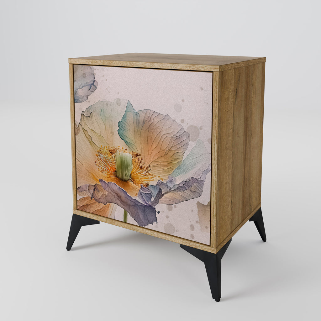 Aparador SOFTEN POPPY de 1 puerta con acabado roble