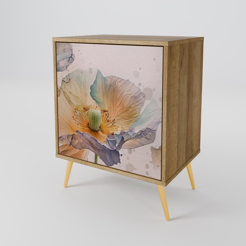 Aparador SOFTEN POPPY de 1 puerta con acabado roble