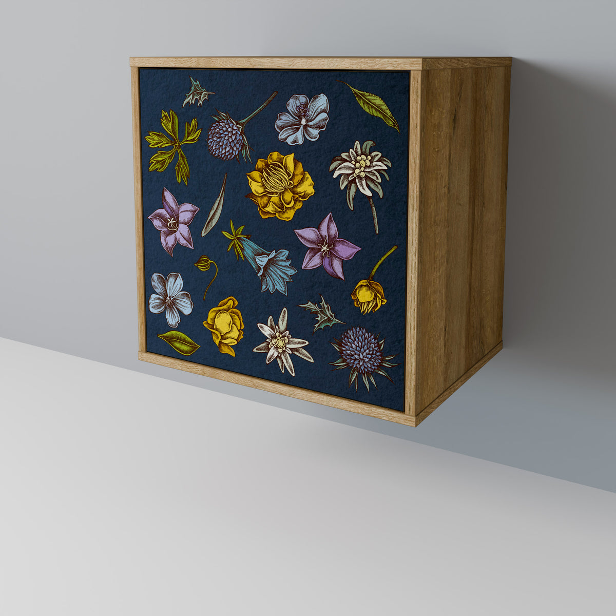 FLOWERS ON NAVY BLUE Aparador de 1 Puerta