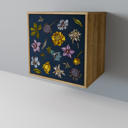 FLOWERS ON NAVY BLUE Aparador de 1 Puerta