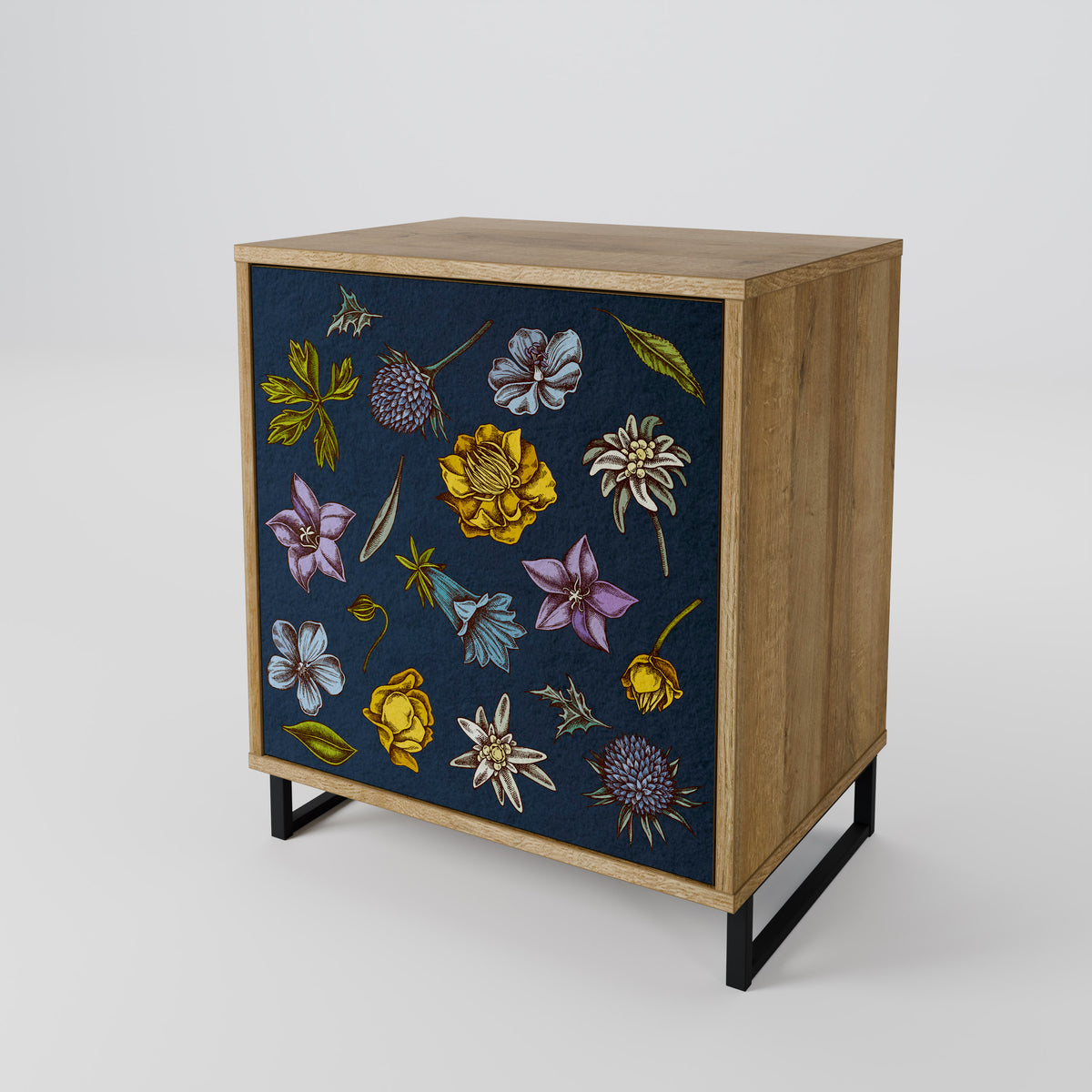 FLOWERS ON NAVY BLUE Aparador de 1 Puerta