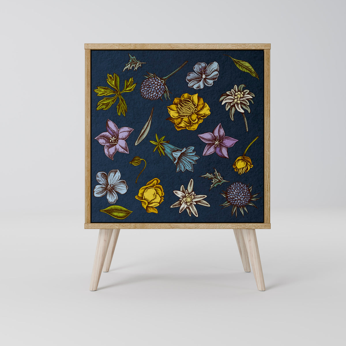 FLOWERS ON NAVY BLUE Aparador de 1 Puerta