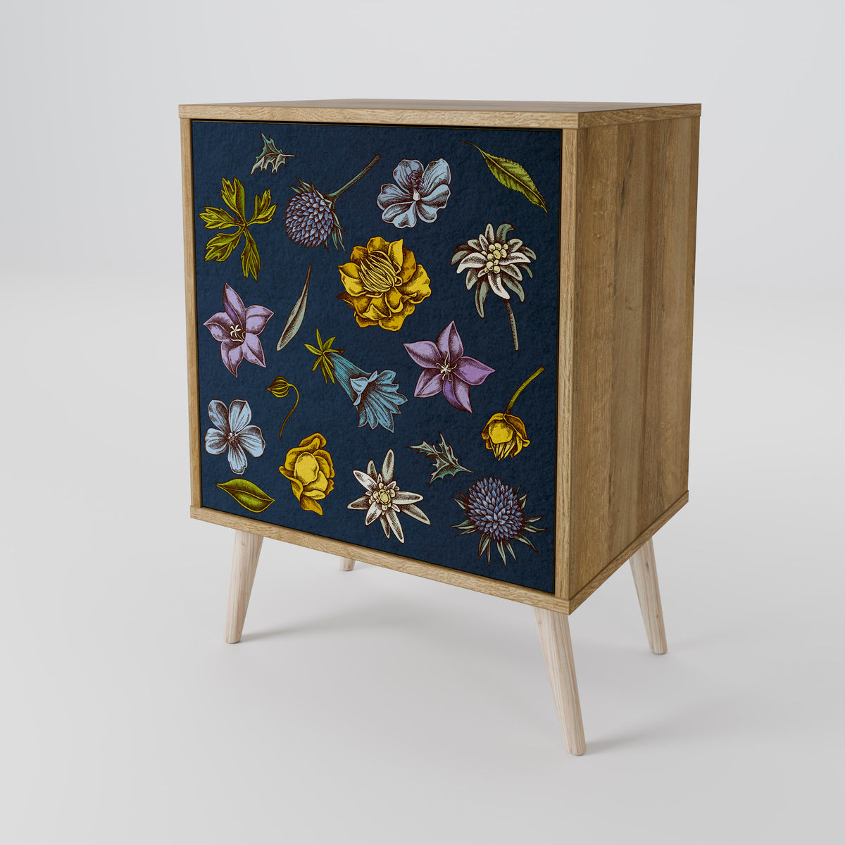 FLOWERS ON NAVY BLUE Aparador de 1 Puerta